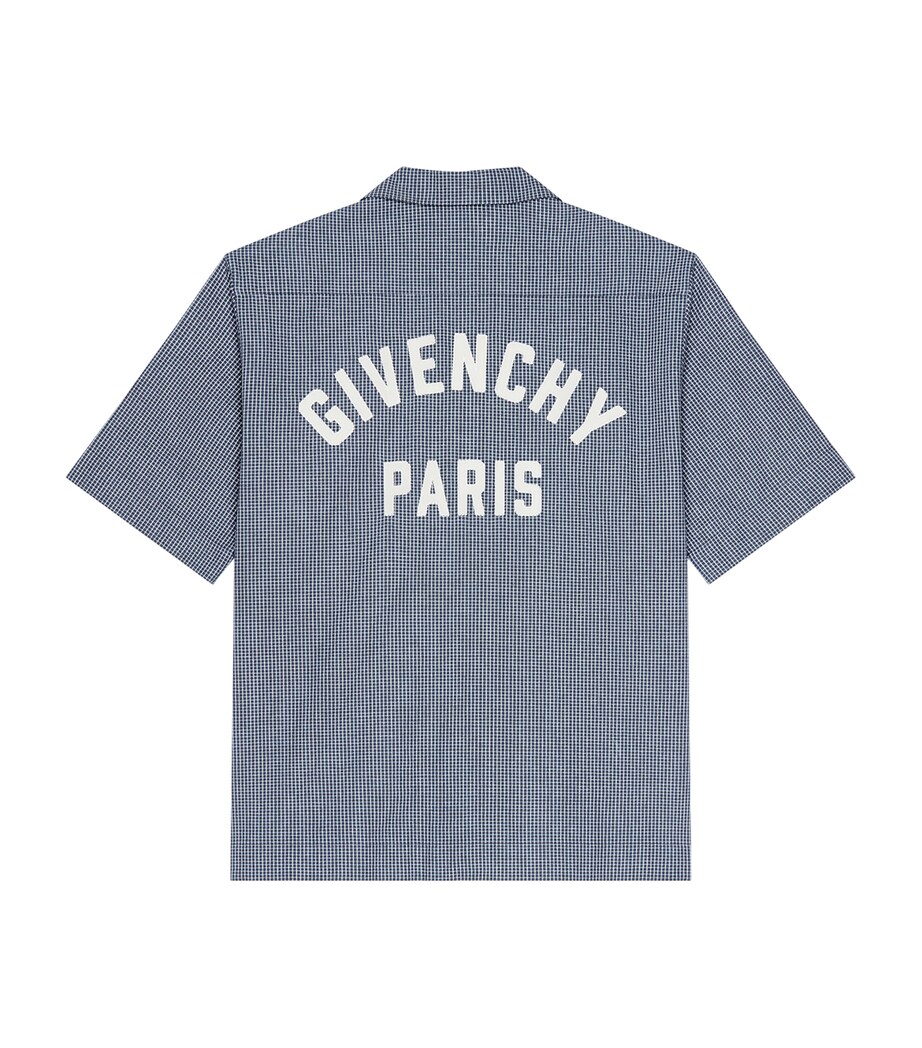 Cotton Short-Sleeve Shirt WHITE/BLUE Image 2