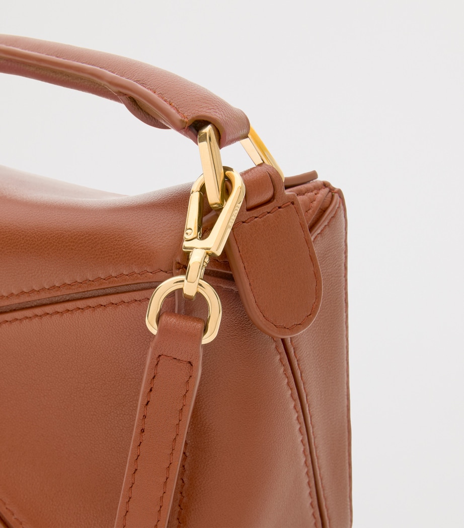 Mini Leather Puzzle Top-Handle Bag PECAN Image 12