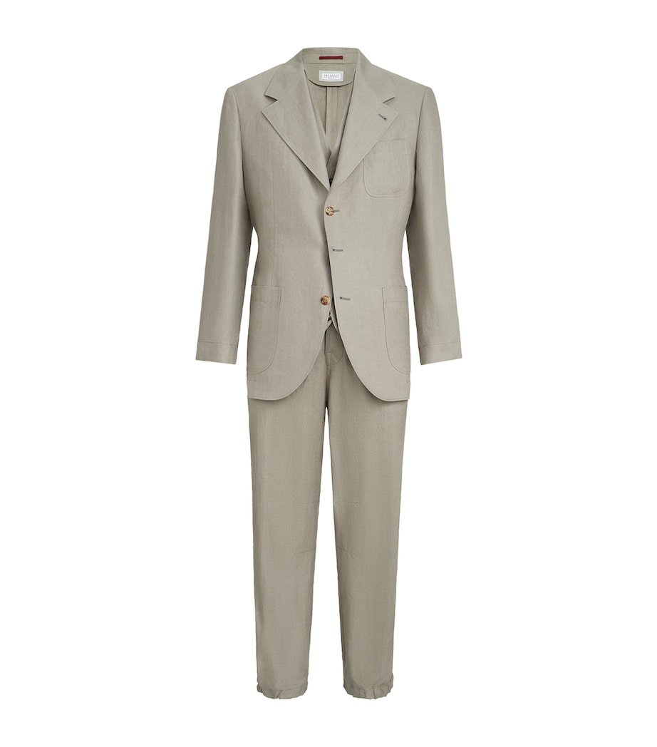 Brunello Cucinelli Mens Linen 3-Piece Suit Image 1