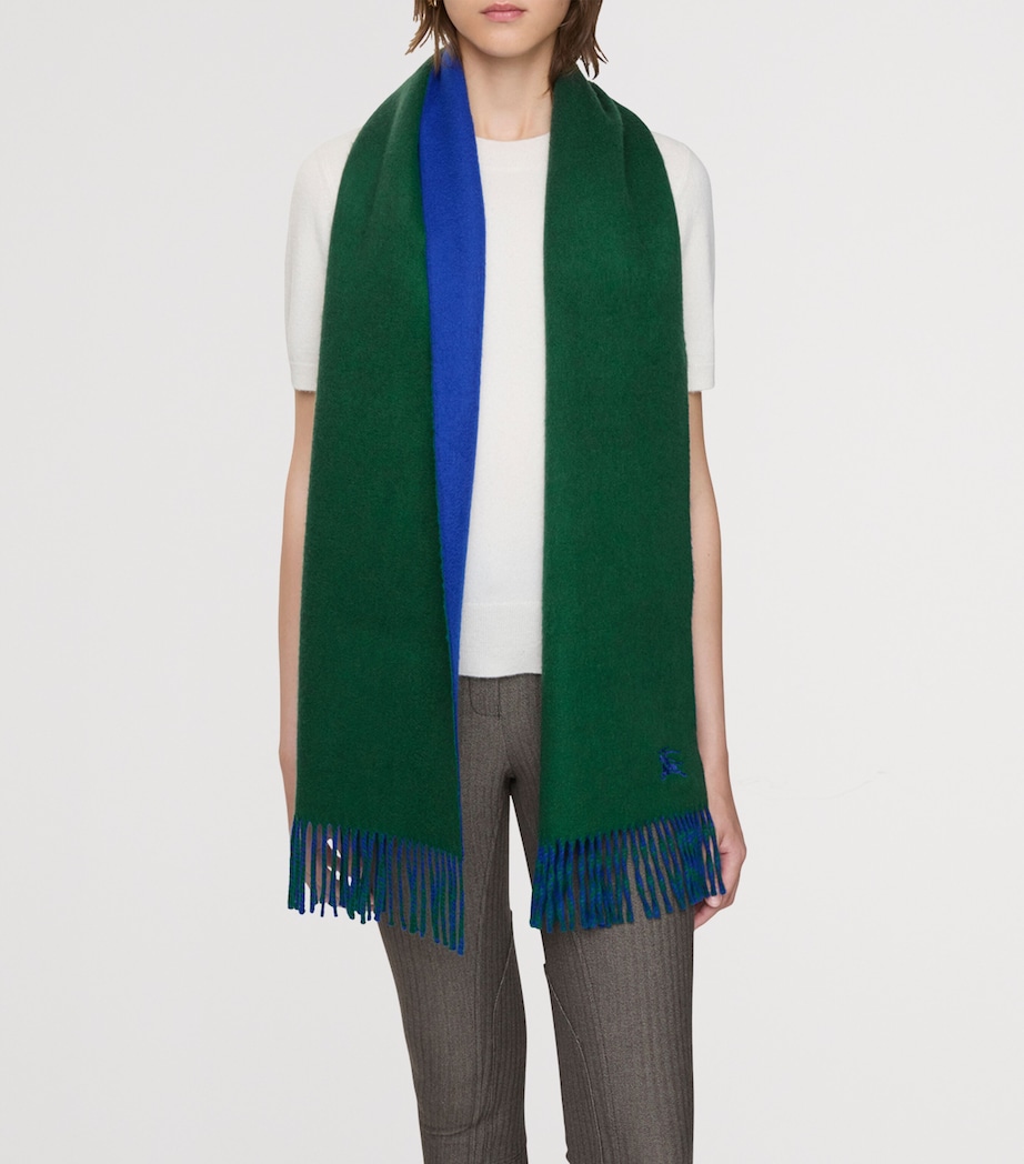 Cashmere Reversible EKD Scarf DARK FERN GREEN/KNIG Image 5