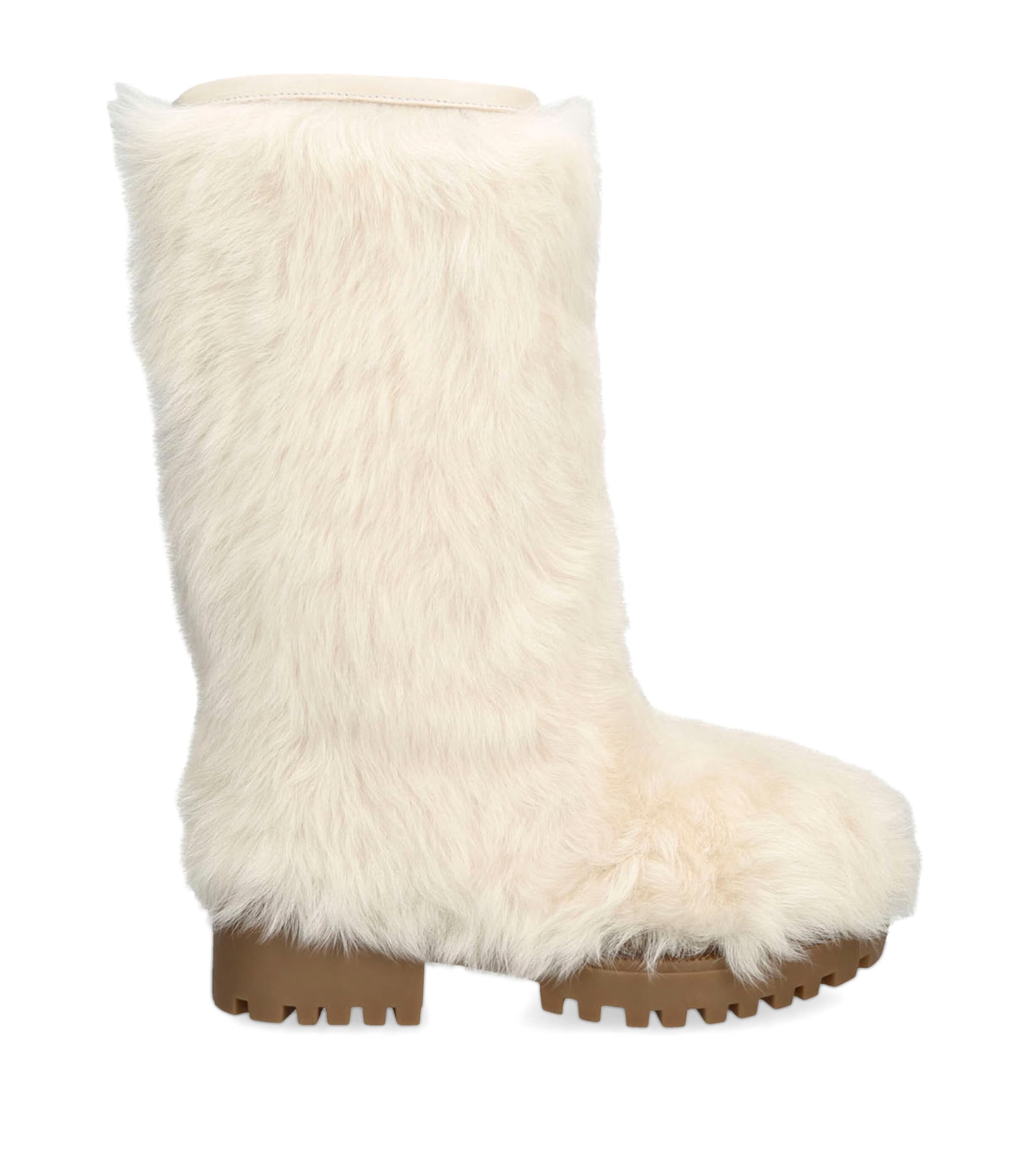 Yves Salomon Toscana Lambskin Boots In White