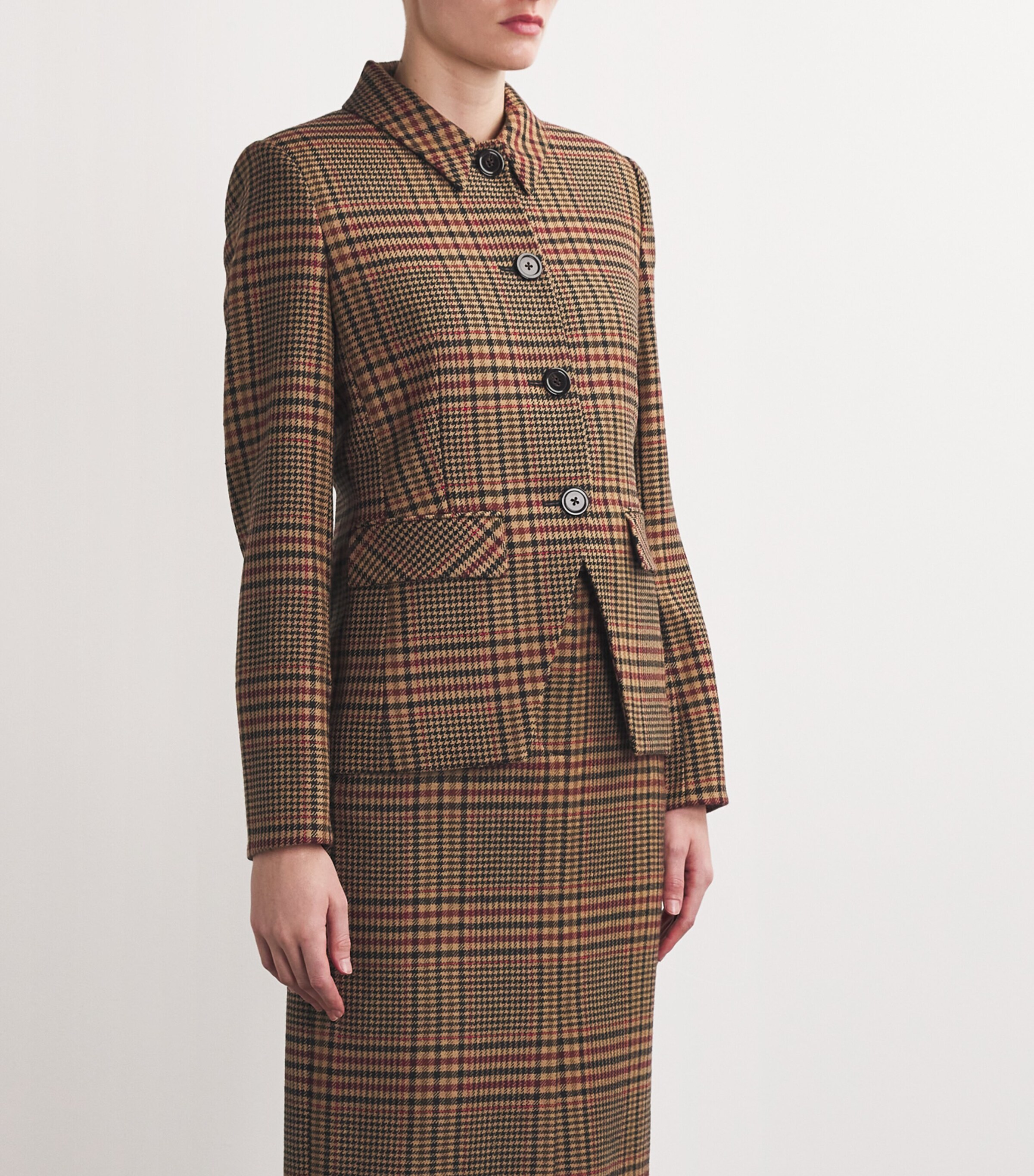 Veronica Beard Womens Plaid Dickey Aire Blazer Camel/black Image 3