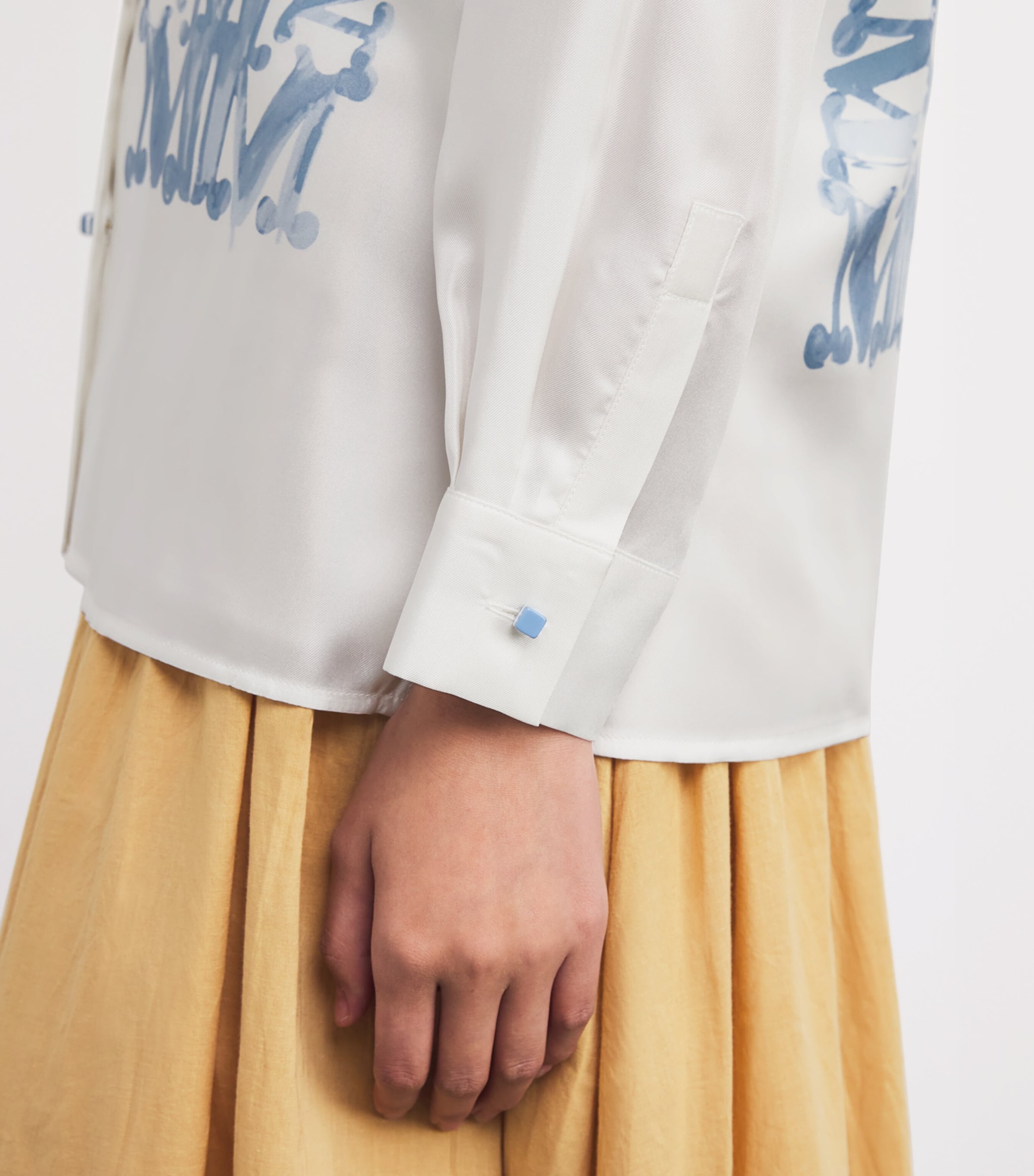 Silk Monogram Shirt WHITE Image 6