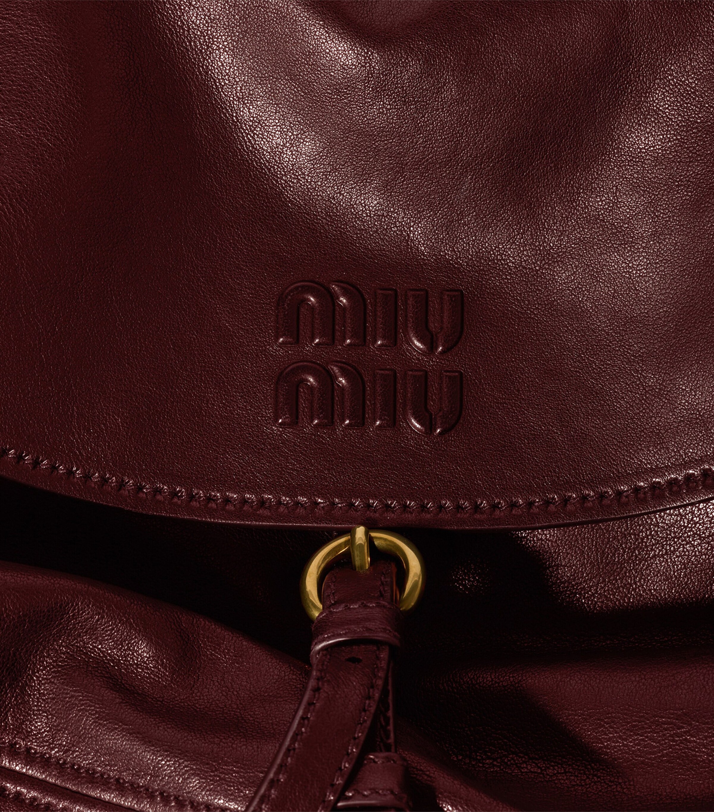 Miu Miu Leather Rendez-Vous Shoulder Bag Burgundy Image 5
