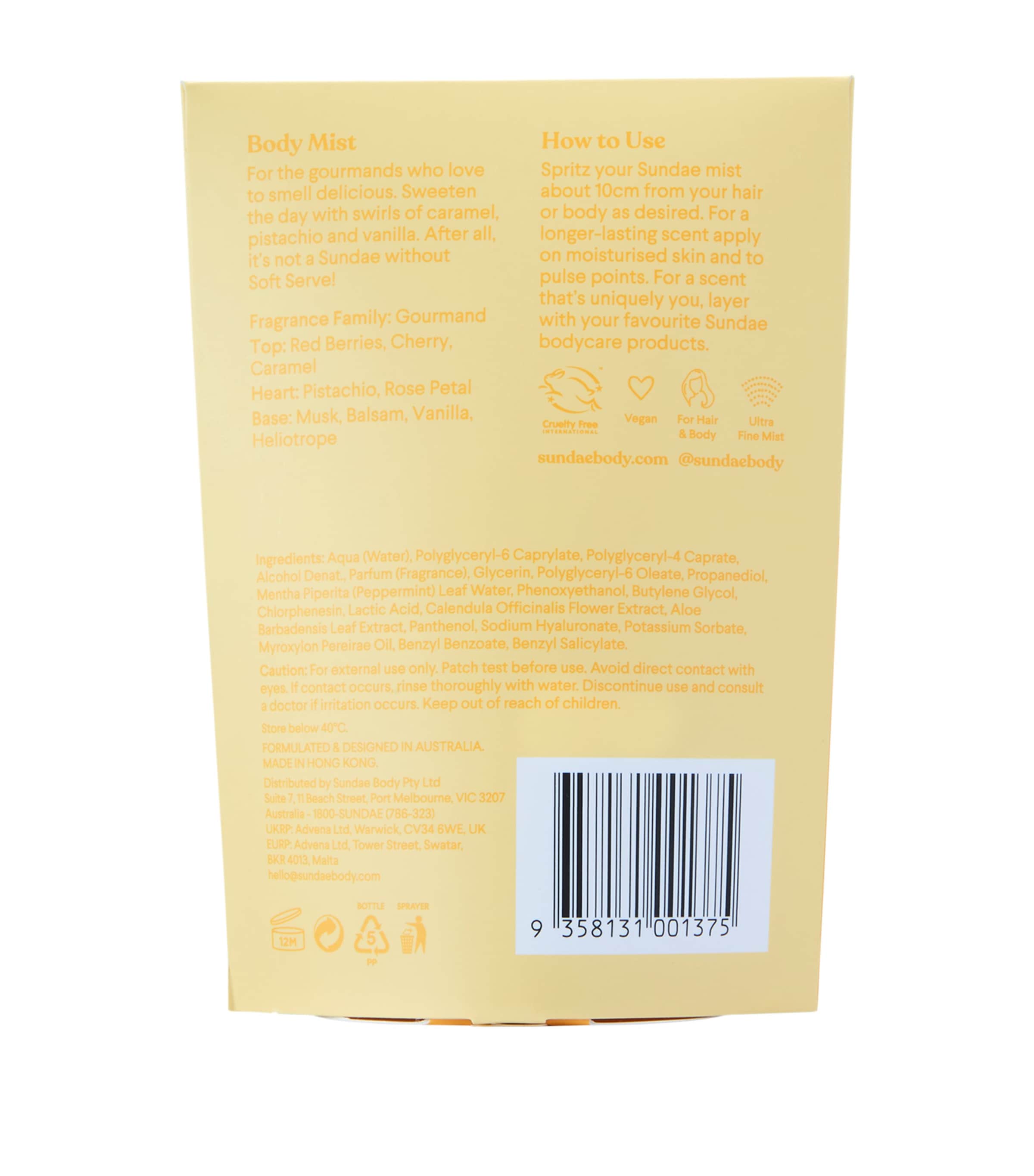 Sundae Body Soft Serve Hair & Body Mist (90ml) Image 4