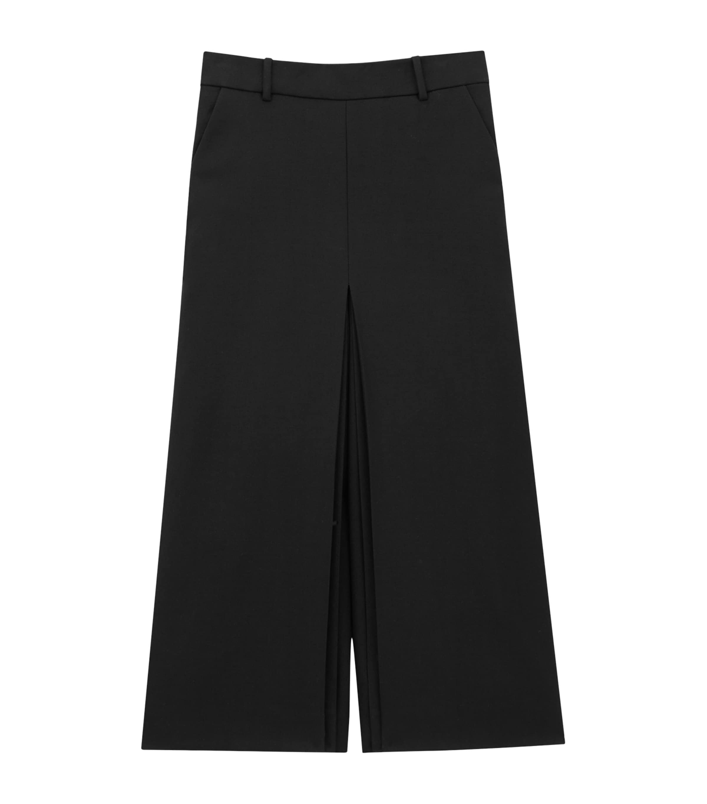 Saint Laurent Wool Culottes Trousers In Black