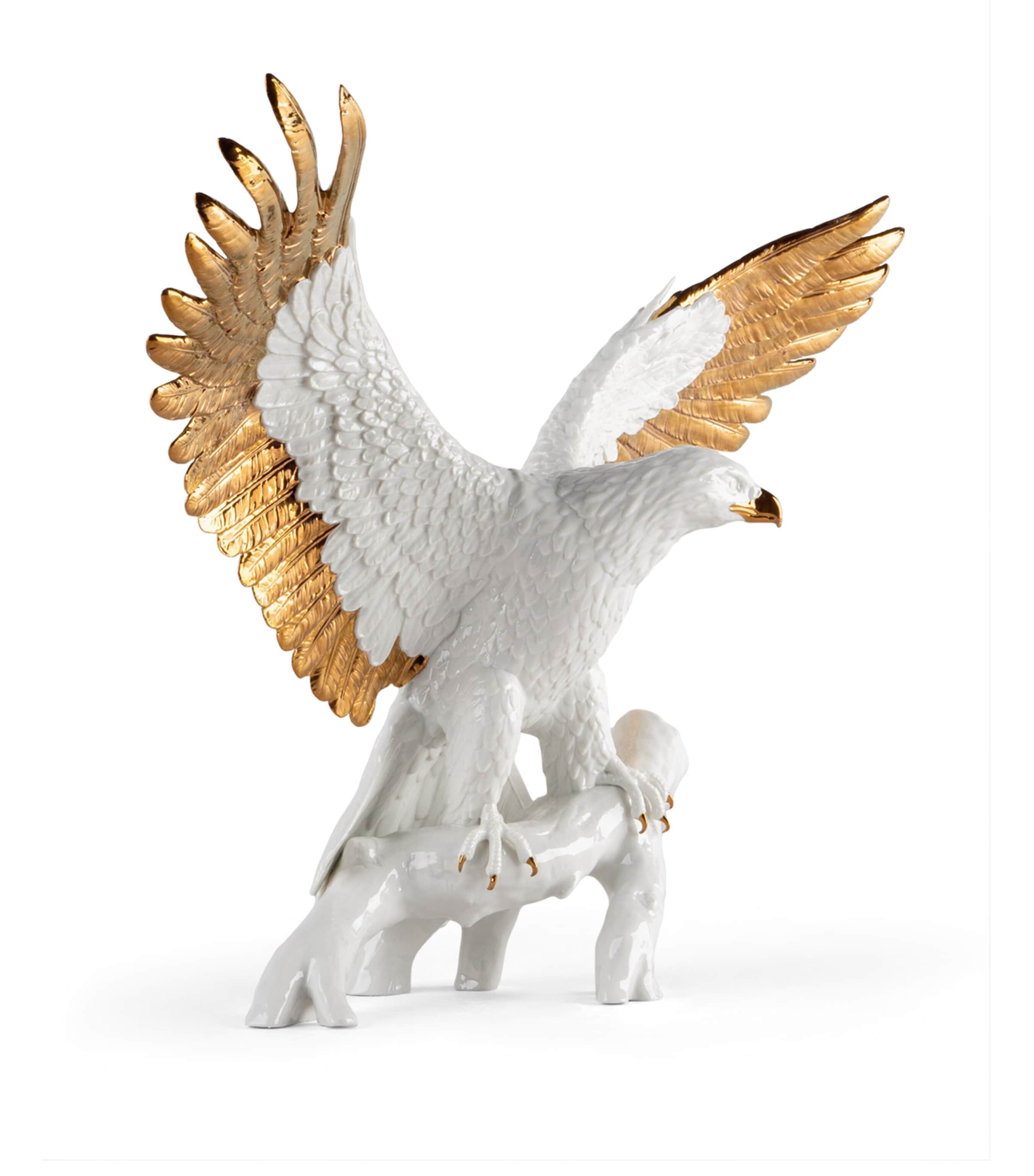 Porcelain Freedom Eagle Figure WHITE & COPPER Image 2