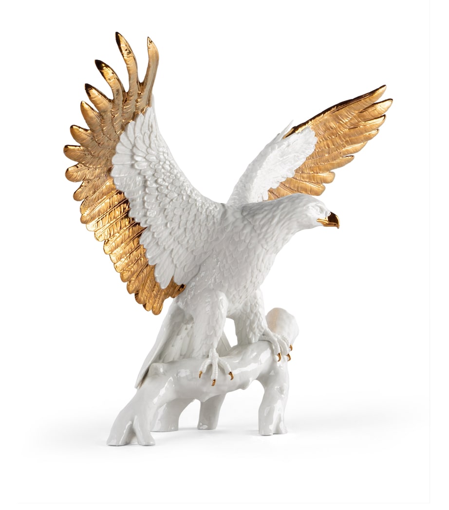 Porcelain Freedom Eagle Figure WHITE & COPPER Image 2