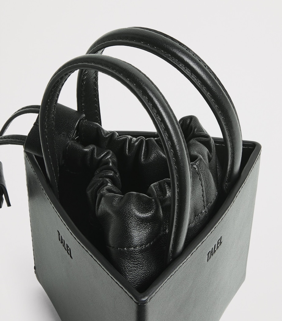 Talel Paris Leather Triangle Top-Handle Bag Black Image 5