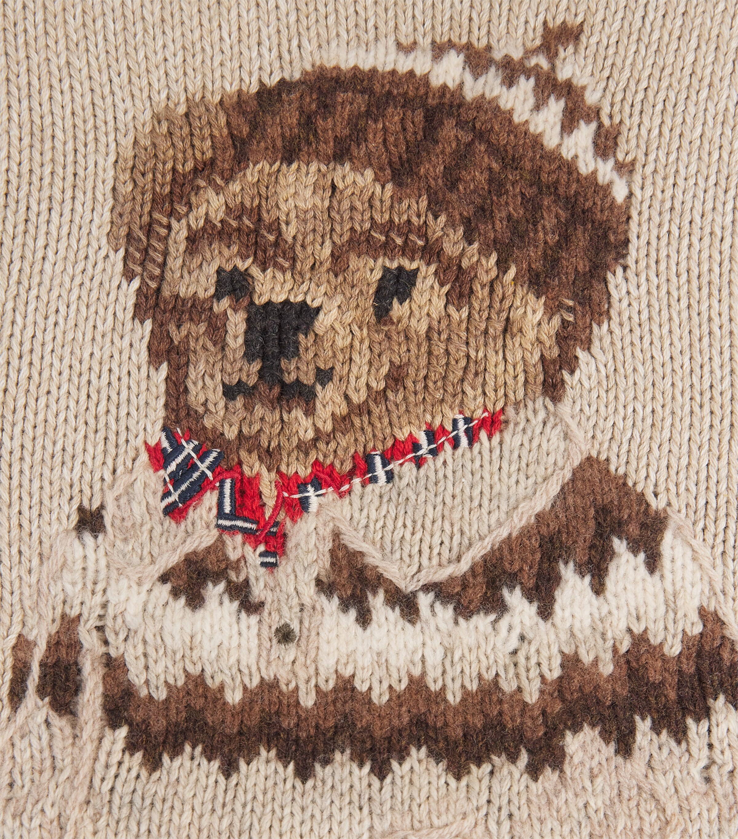 Polo Ralph Lauren Womens Cotton Polo Bear Sweater Dark Almond Marl Image 5