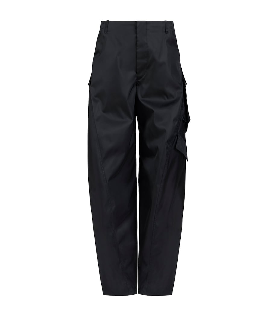 Alaïa Womens Taffeta Cargo Trousers Black Image 1