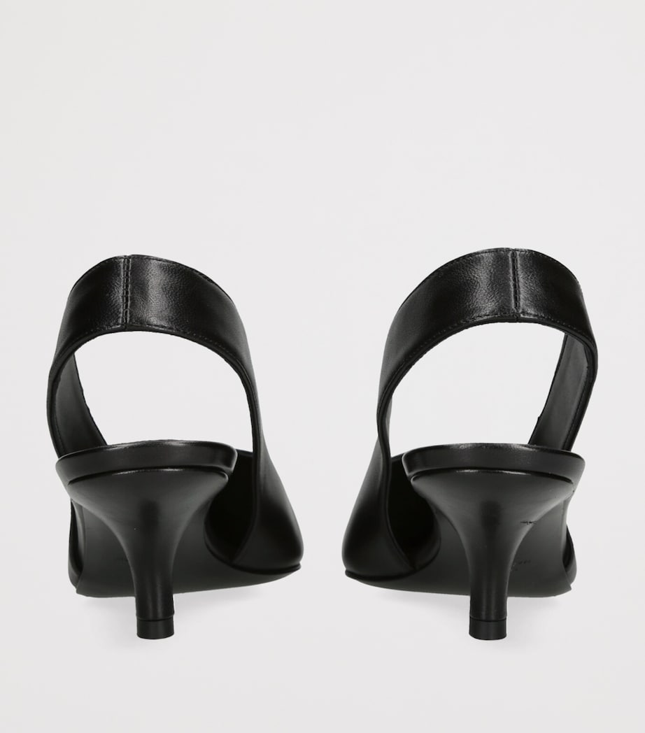 Toteme Leather Classic Slingback Heels 55 Black Image 2