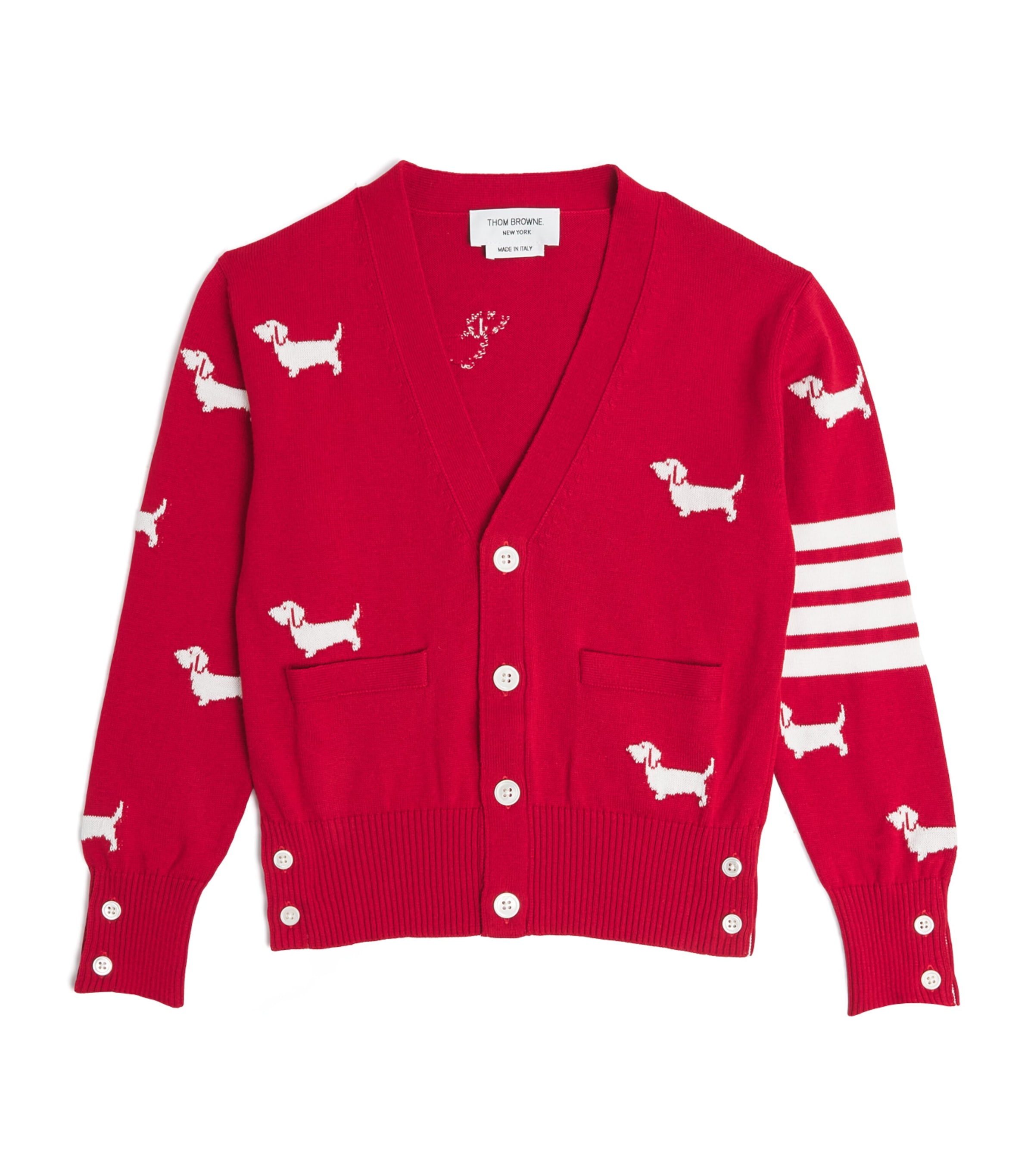 Cotton Dog Cardigan (2-12 Years) RED Image 1