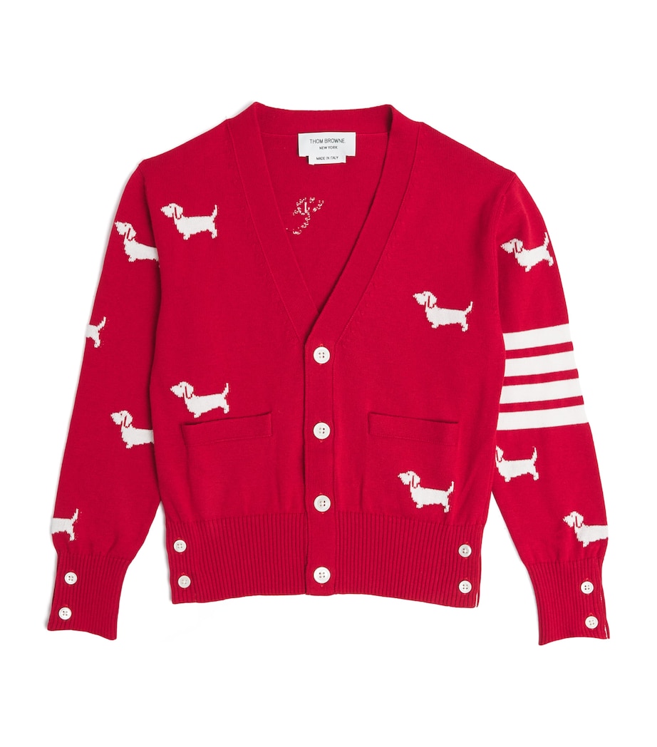 Cotton Dog Cardigan (2-12 Years) RED Image 1