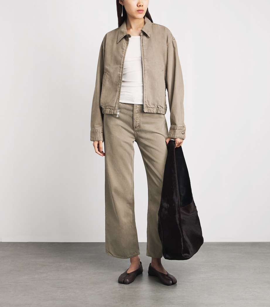 AGOLDE Womens Ren Wide-Leg Jeans Trail Md Grey Brown Image 2