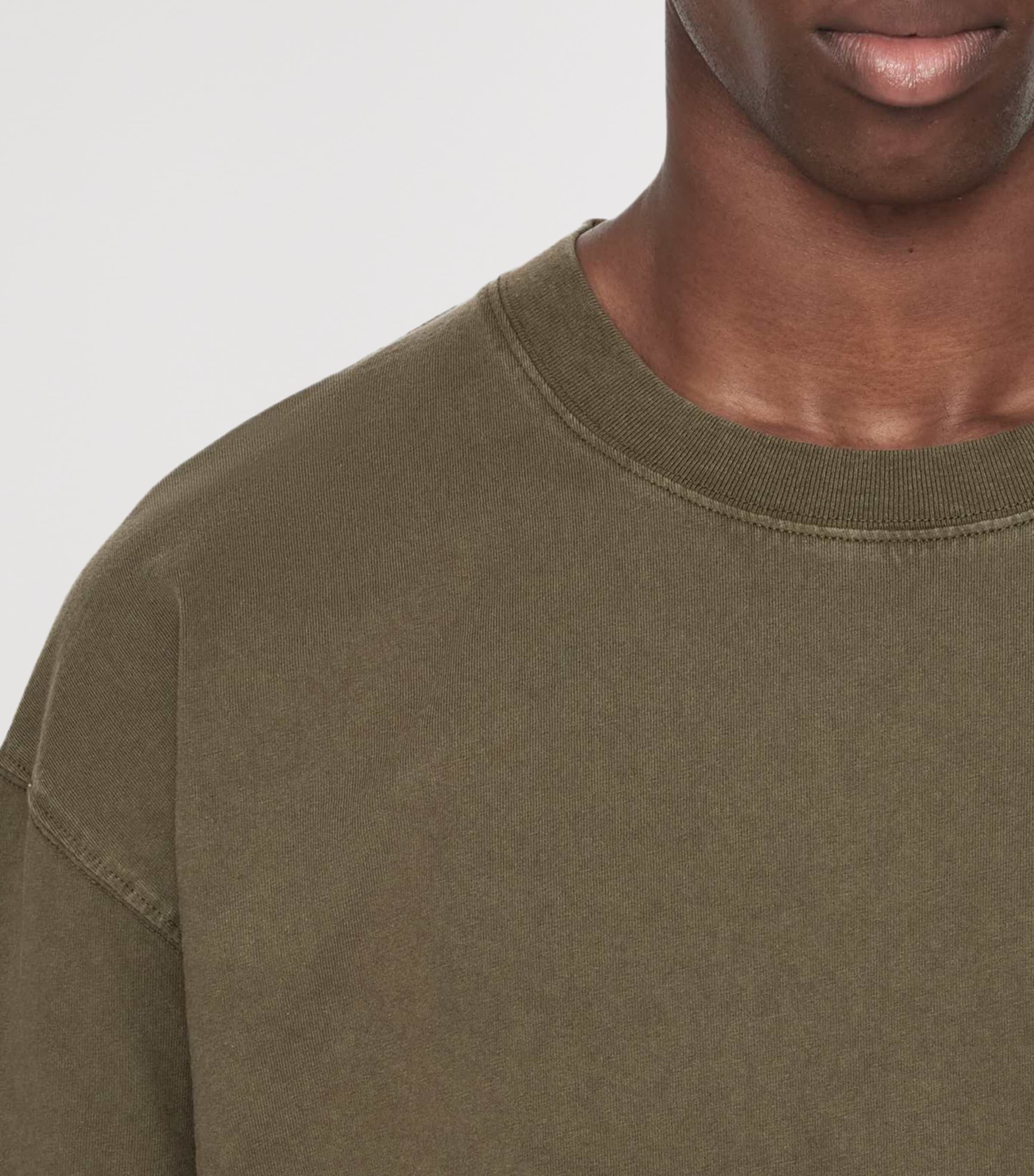 AllSaints Mens Organic Cotton Maddox T-Shirt Washed Khaki Image 4