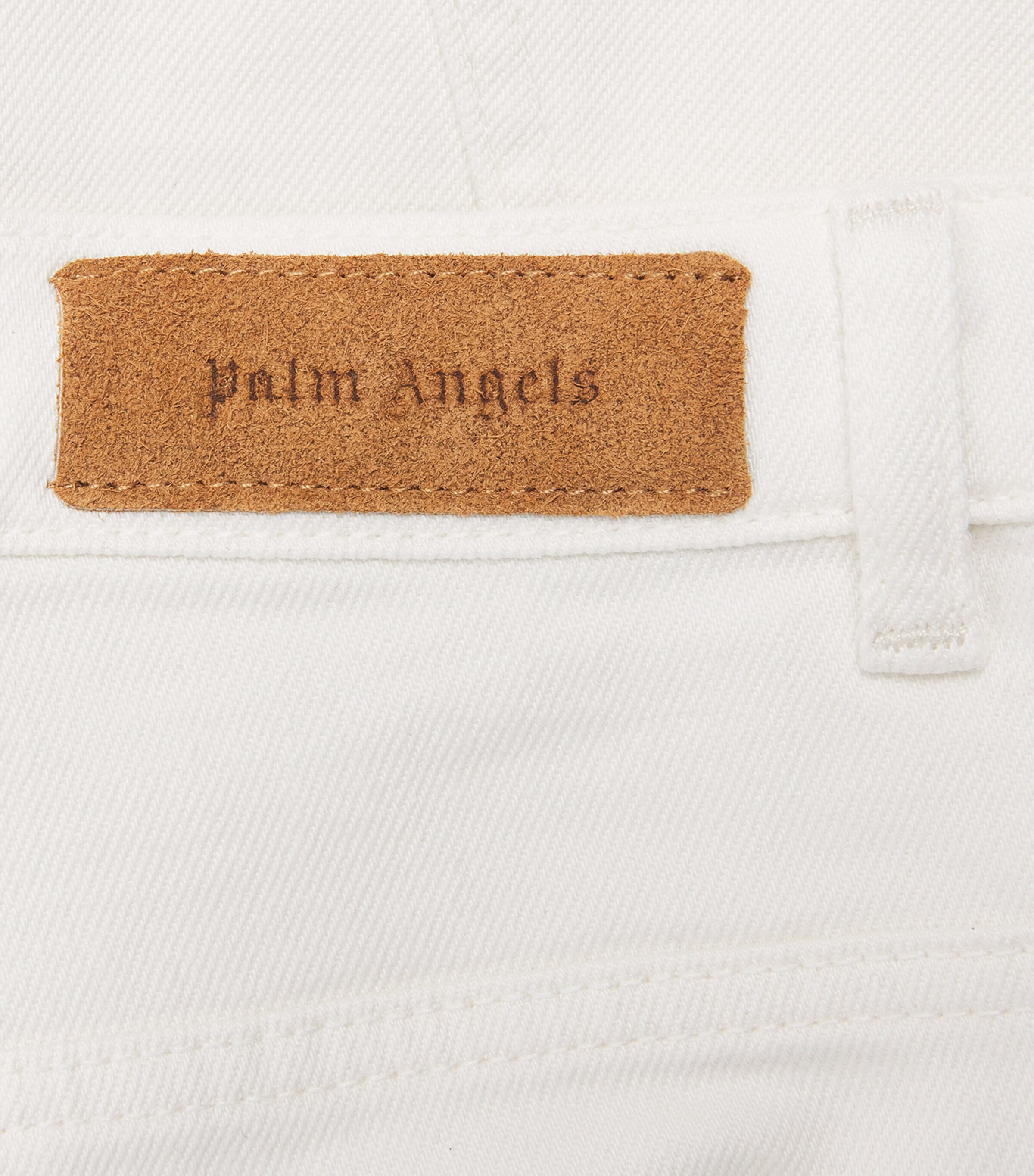 Palm Angels Kids Stretch-Denim Logo Jeans White Image 3
