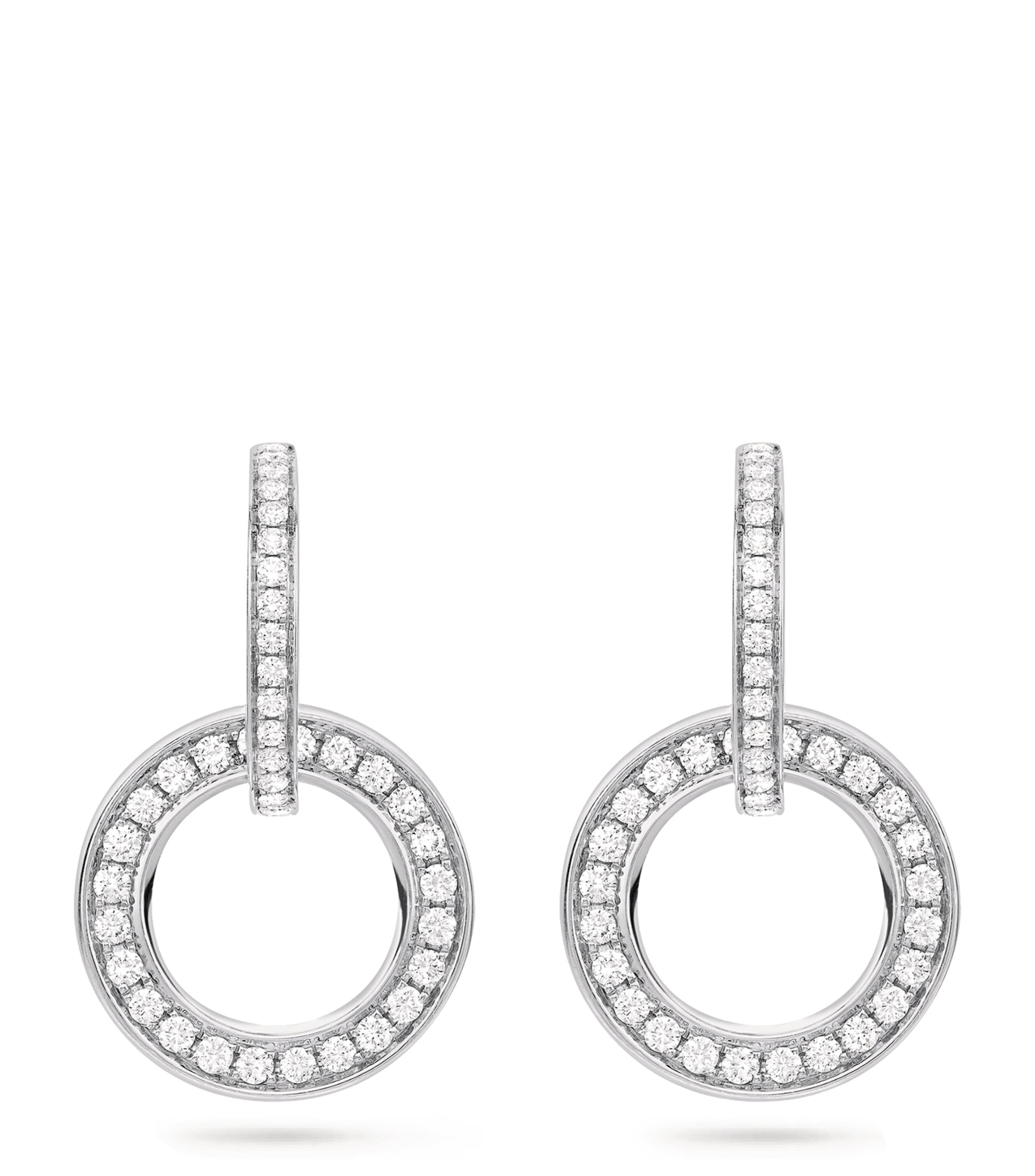 Boodles White Gold And Diamond Roulette Large Drop Earrings