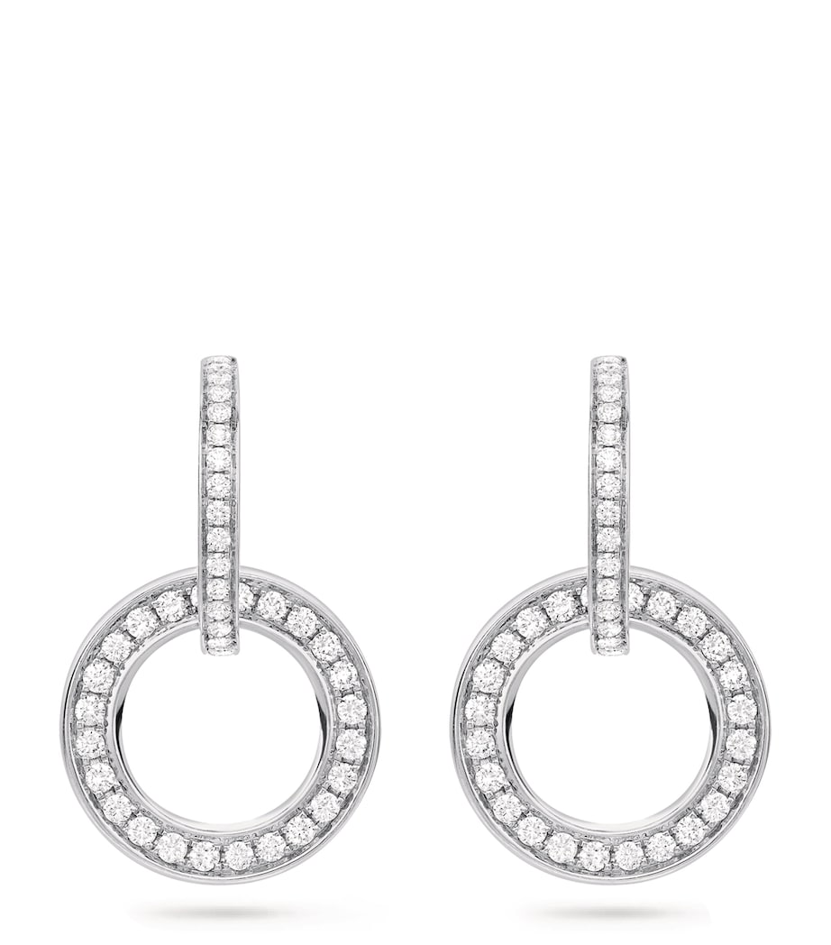 White Gold and Diamond Roulette Large Drop Earrings SILVER Image 1