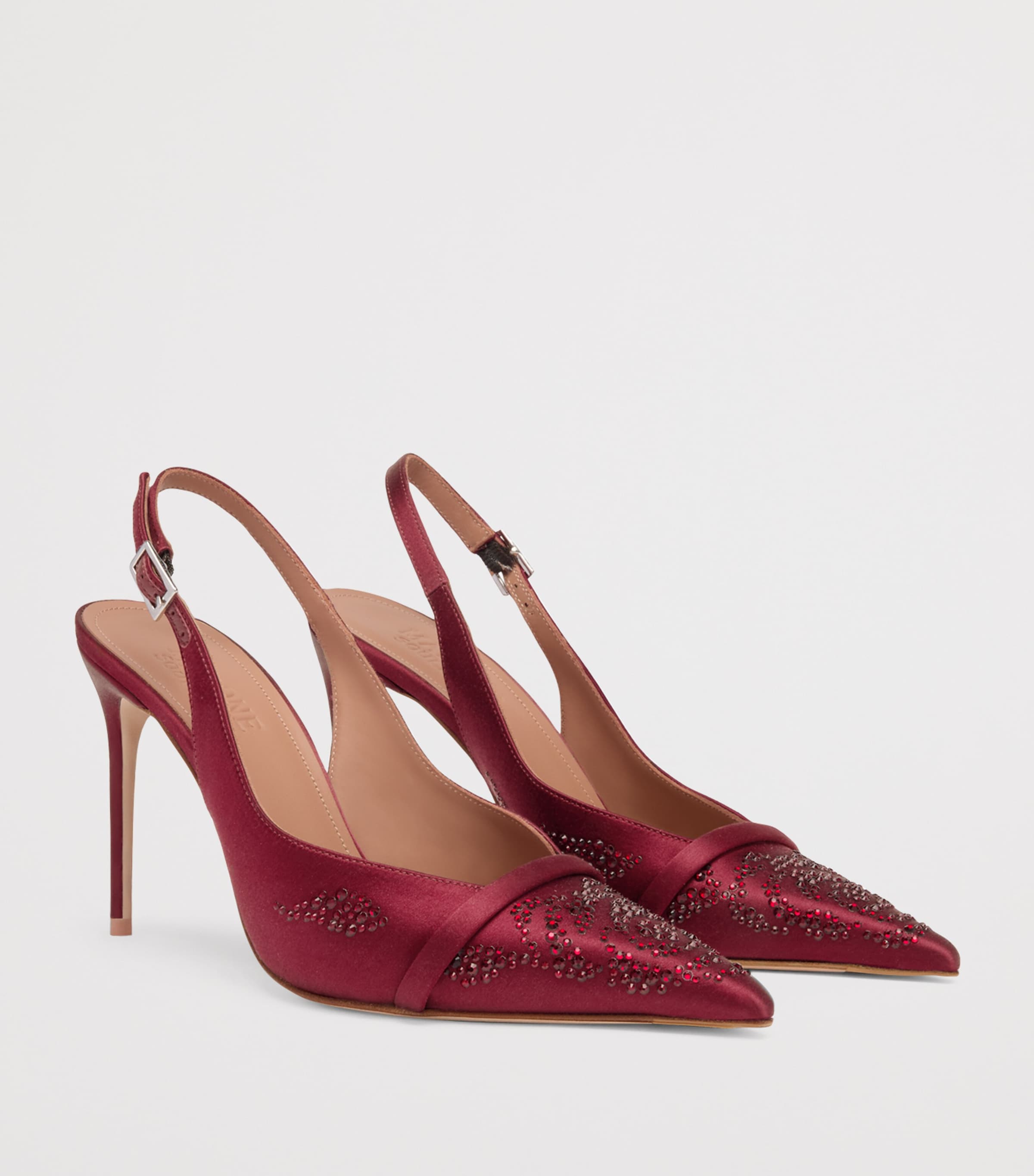 Satin Jazz Slingback Heels 90 WINE Image 2