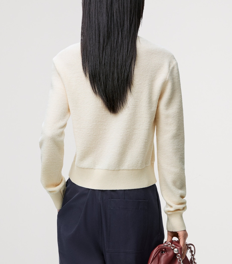 Wool-Blend Embroidered Sweater ECRU Image 4