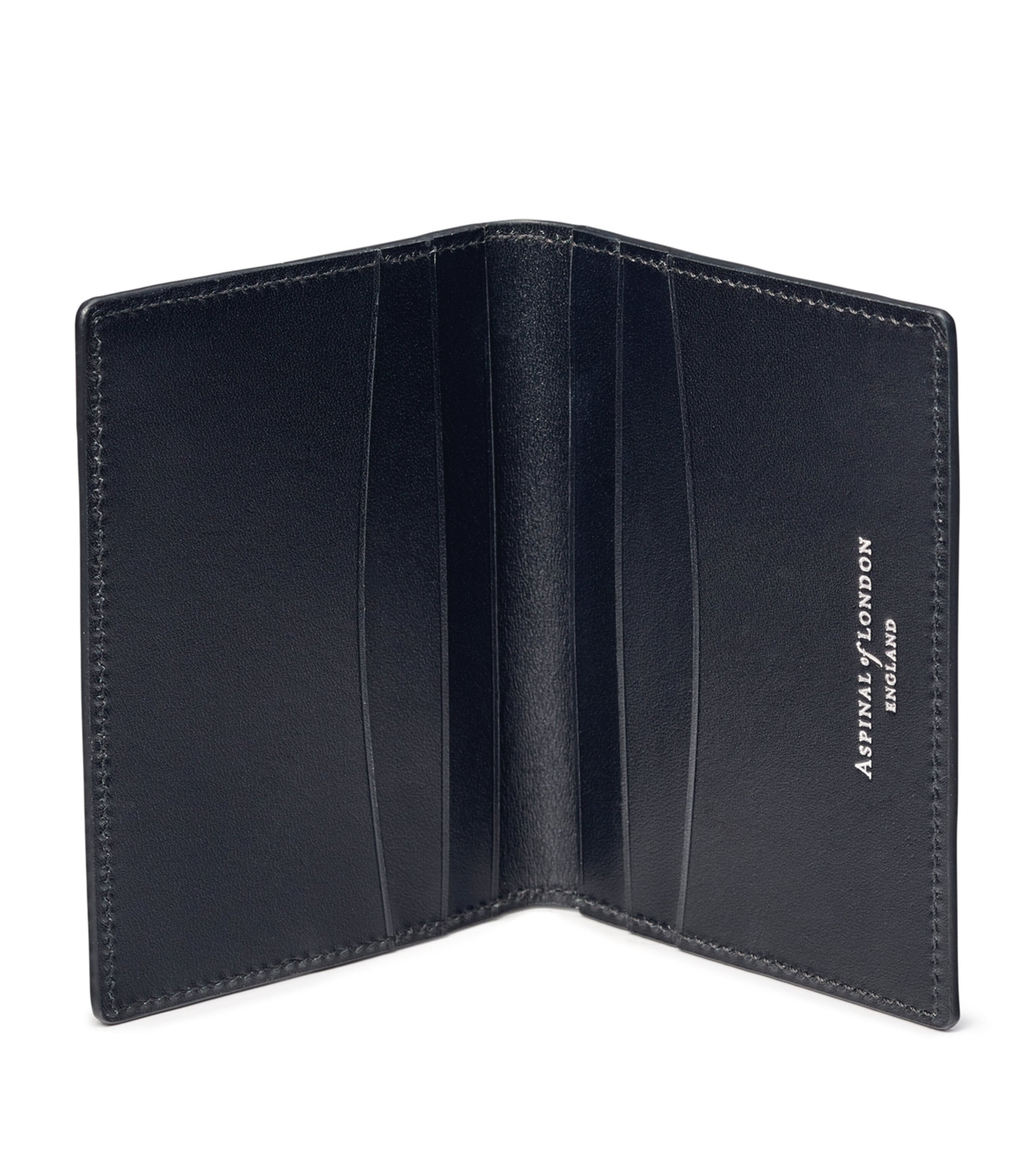 Aspinal Of London Grained Leather Credit Card Case Black Image 2