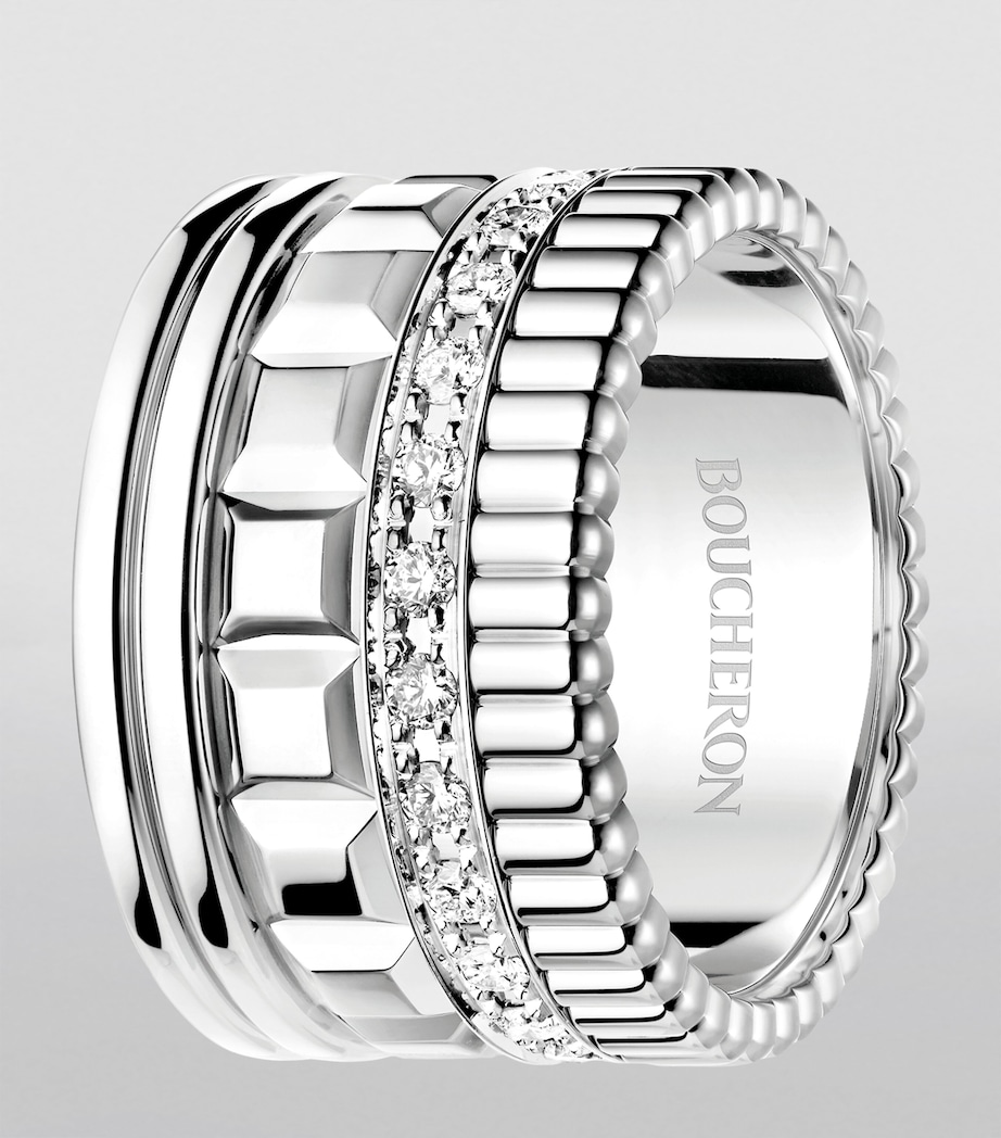 Large White Gold and Diamond Quatre Radiant Ring WHITE GOLD Image 3