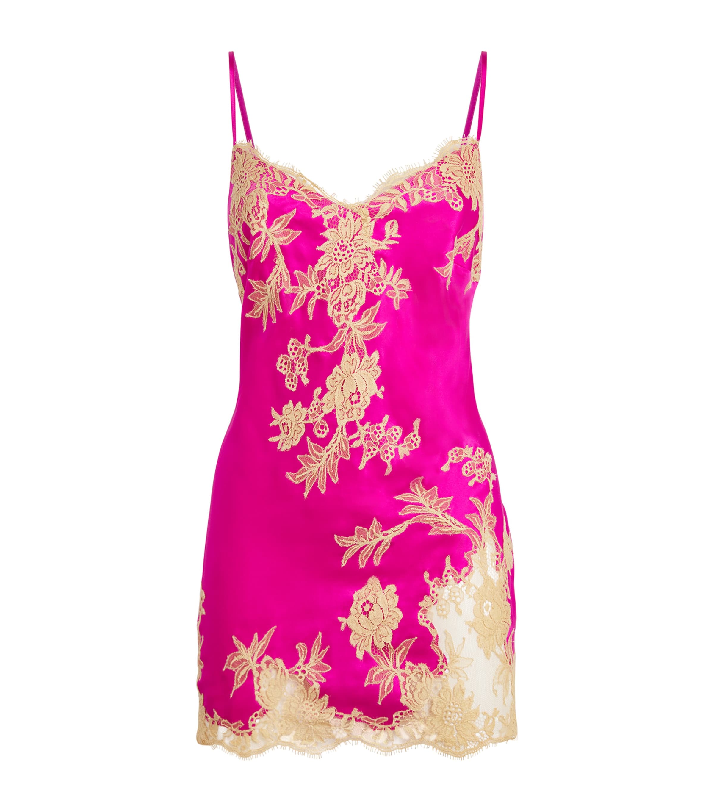 Shop Marjolaine Silk Slip Dress In Pink