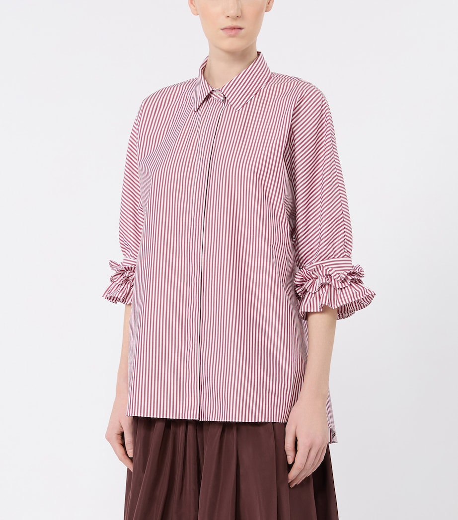 Max Mara Womens Poplin Stripe Shirt Bordeaux Image 3