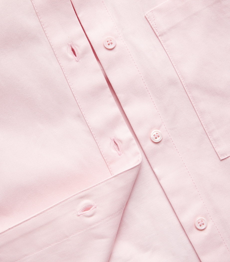 Maje Womens Cotton Scarf-Detail Shirt Pink Image 6