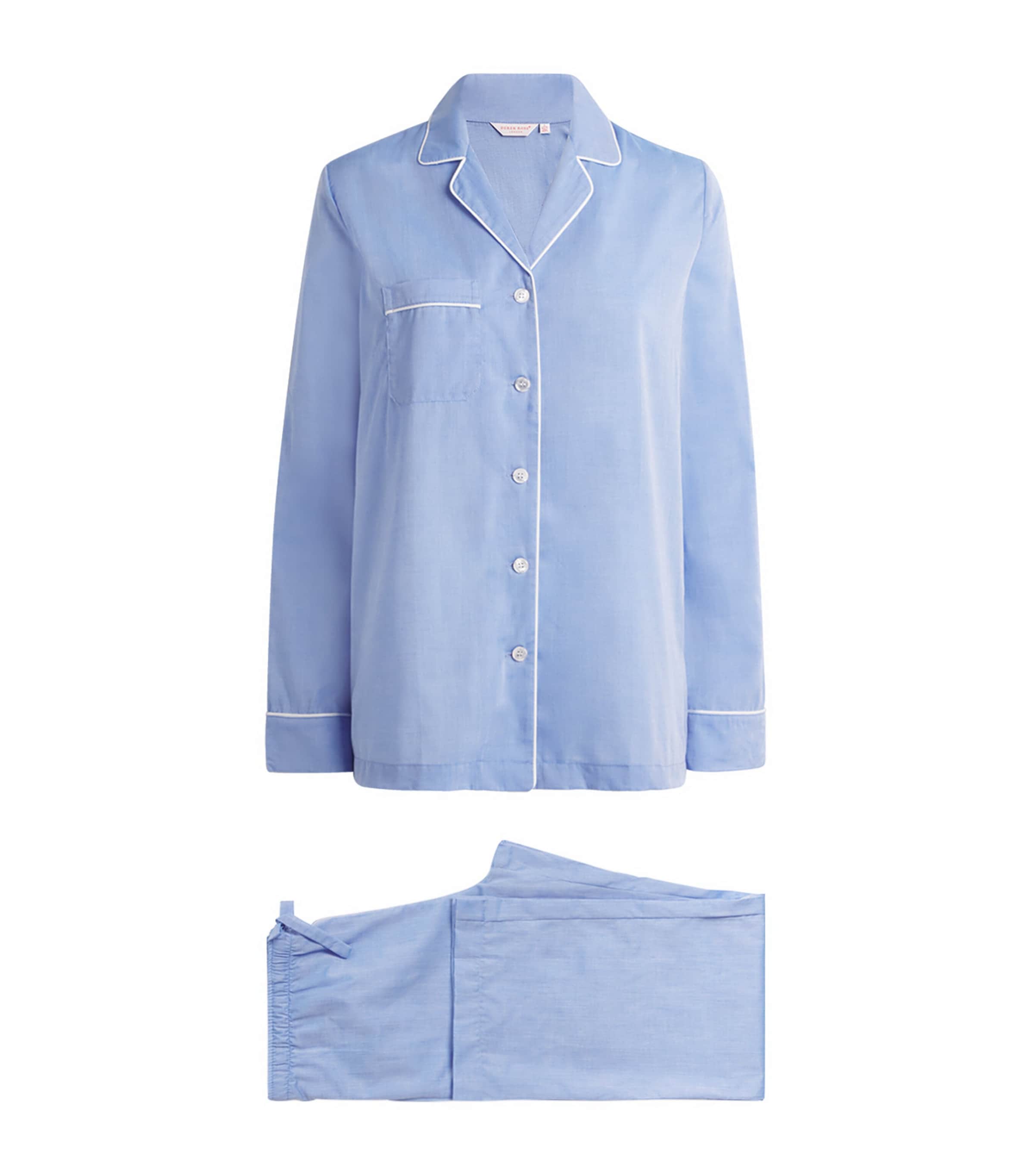 Derek Rose Cotton Classic Pyjama Set In Blue