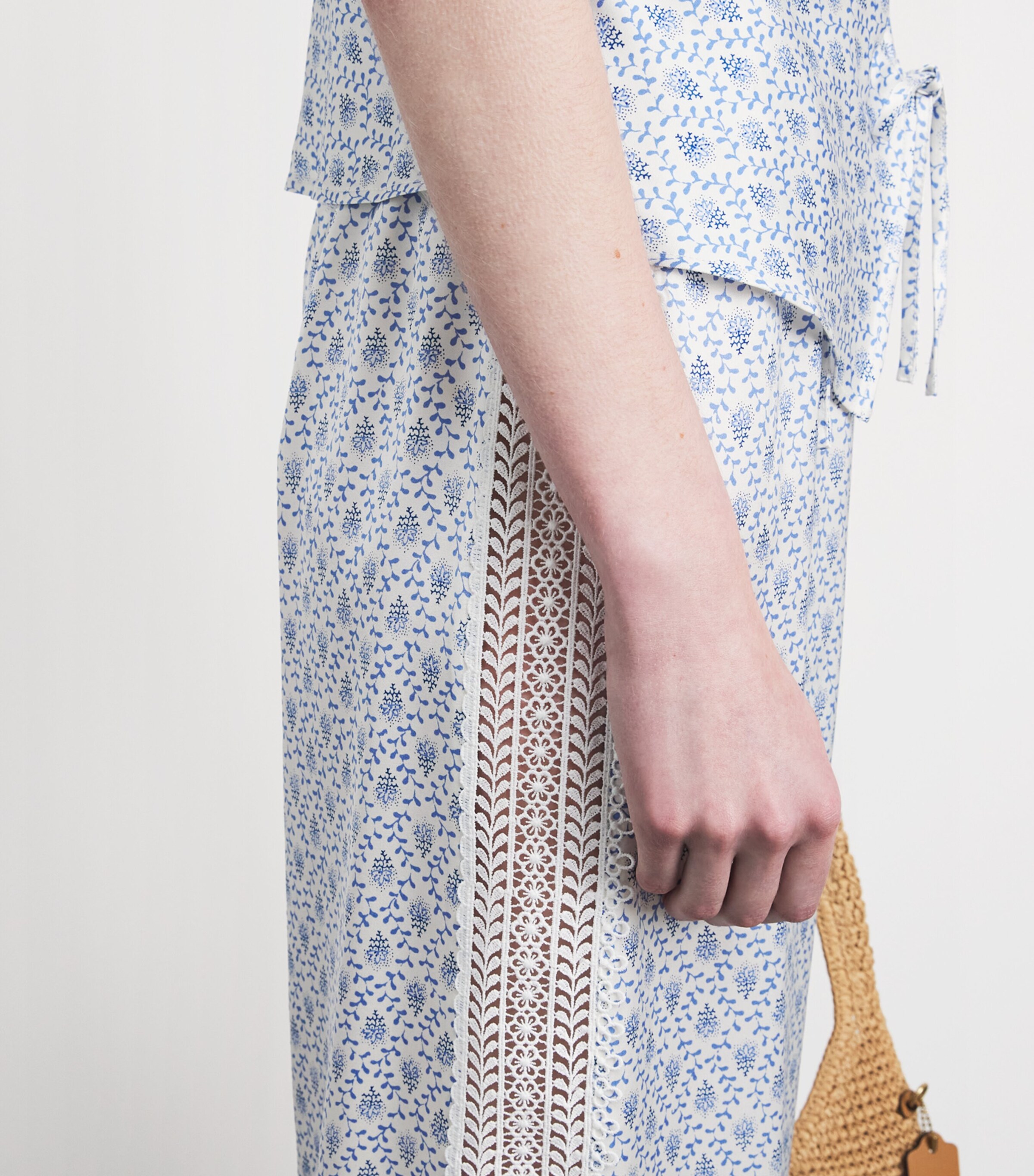 Claudie Pierlot Womens Printed Wide-Leg Trousers Light Print Image 3