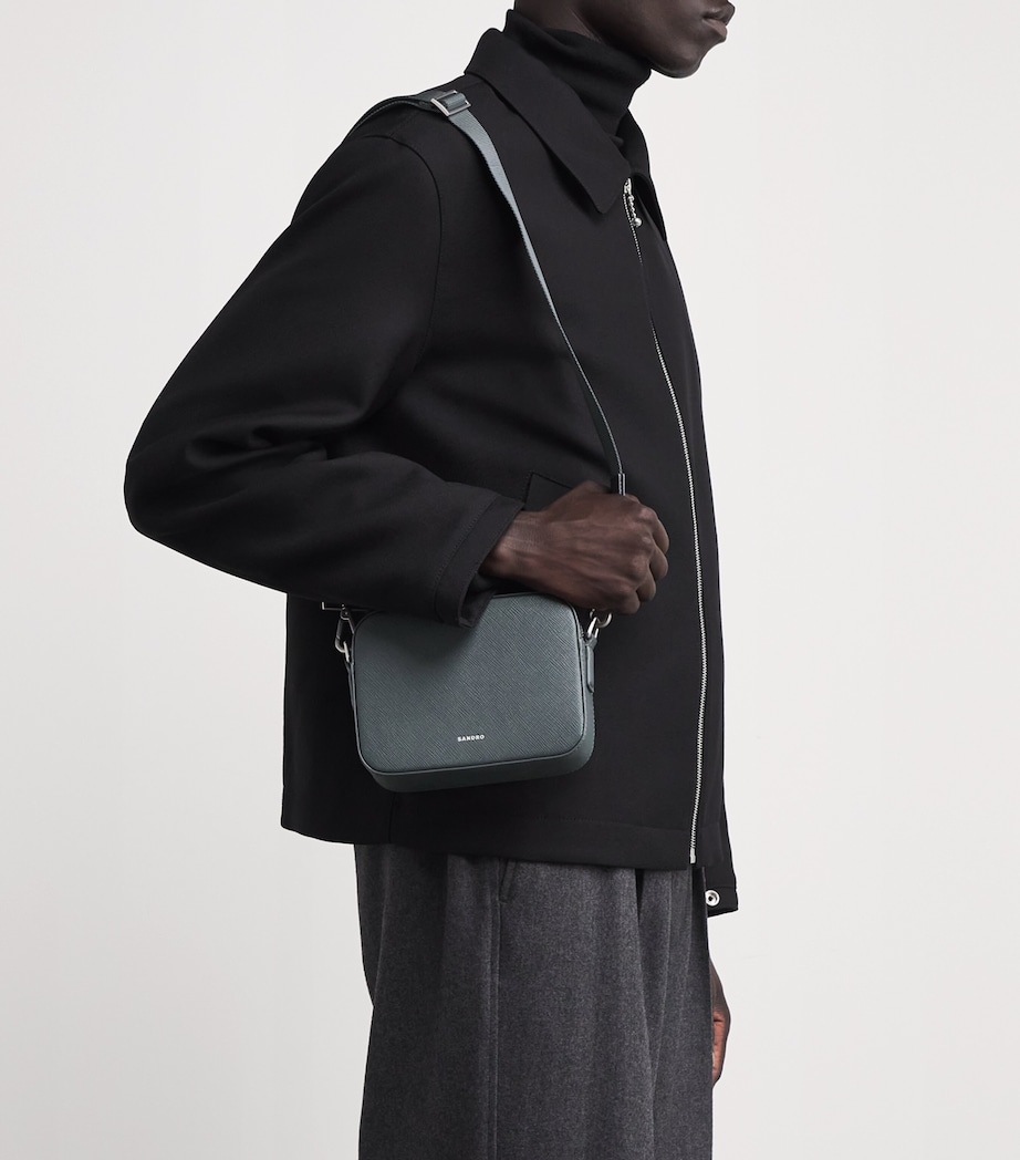 Mini Recycled Saffiano Leather Cross-Body Bag STEEL Image 2