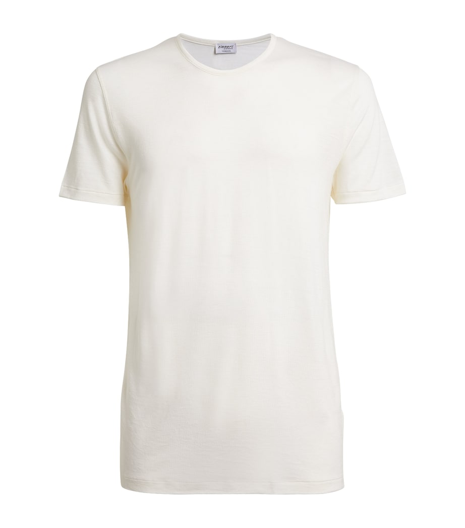 Wool and Silk Short Sleeve Top IVORY Image 1
