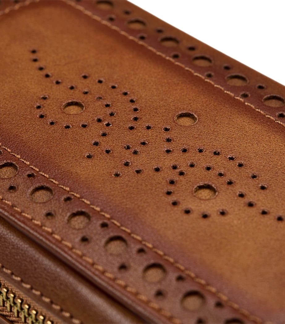 WOLF Brogue Zipped Watch Case Burnished Brown Image 6