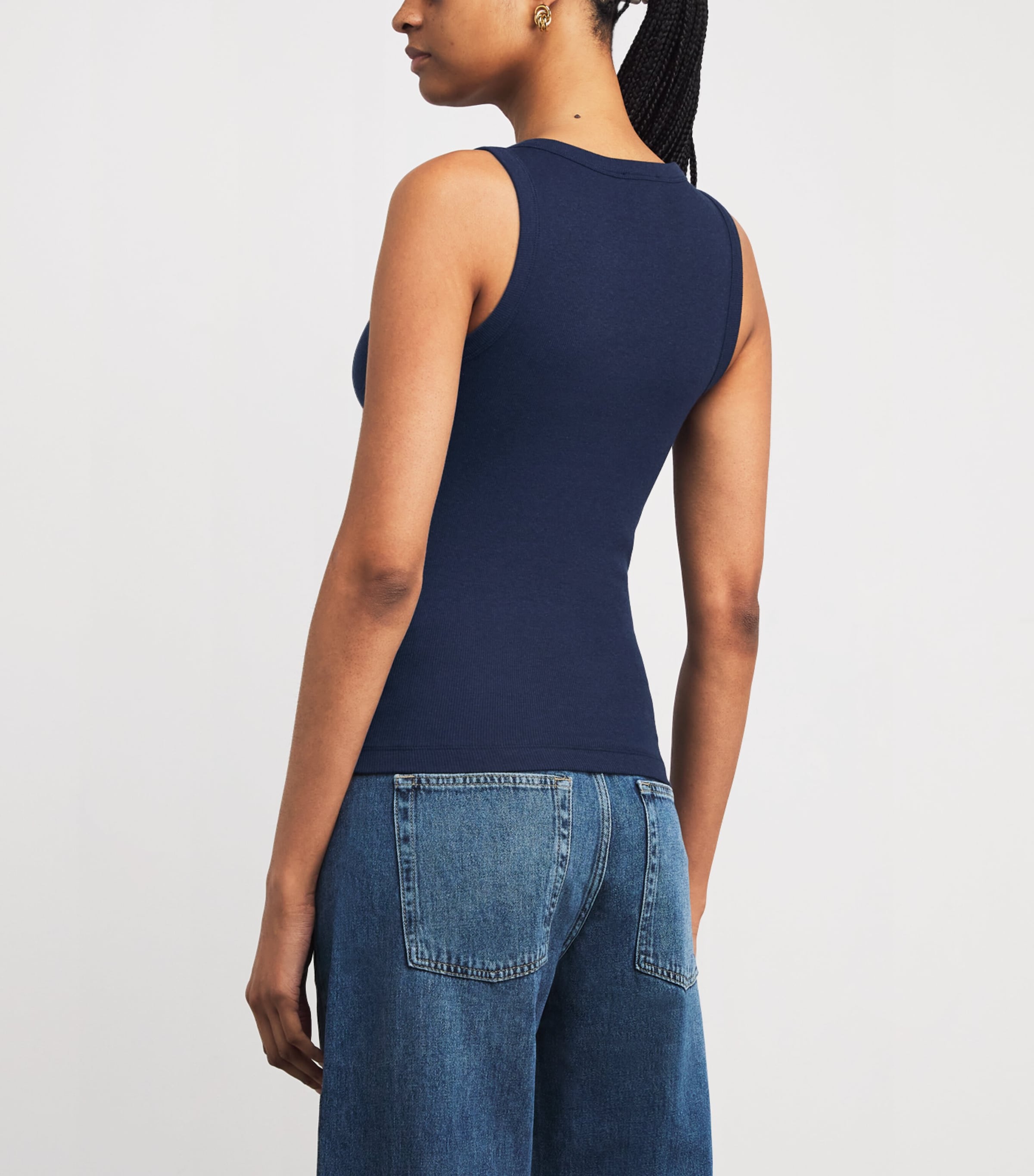 Organic Cotton-Blend Tank Top NAVY MELANGE Image 4