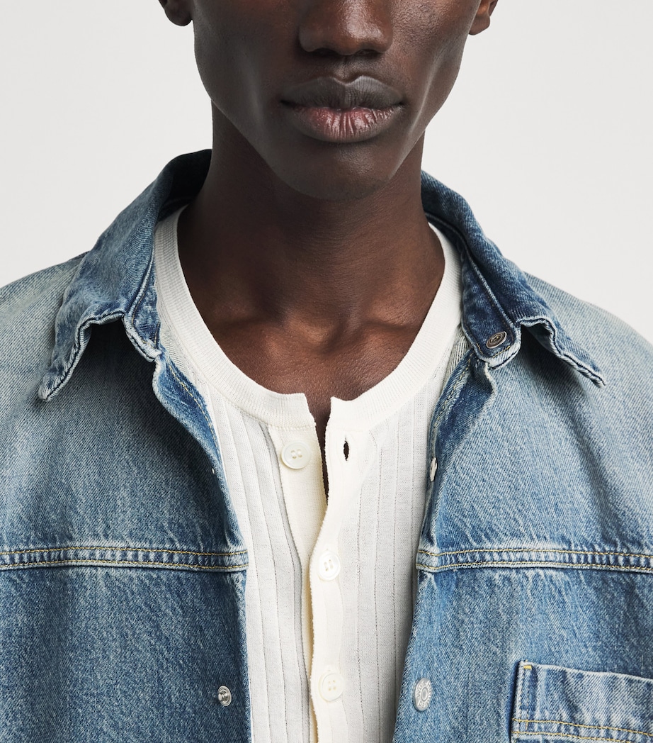 Won Hundred Mens Denim Zayne Shirt Cel Tintet Blue Image 3