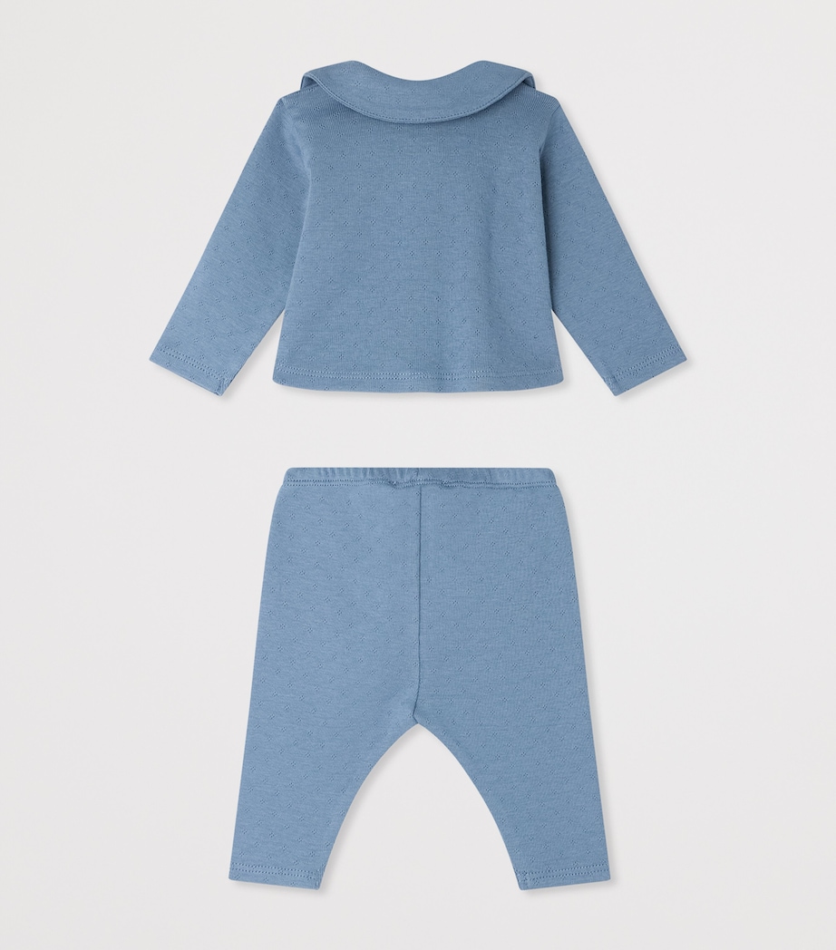 Bonpoint Cotton Pointelle Shirt and Leggings Set (3-18 Months) Jean Fonce Image 2