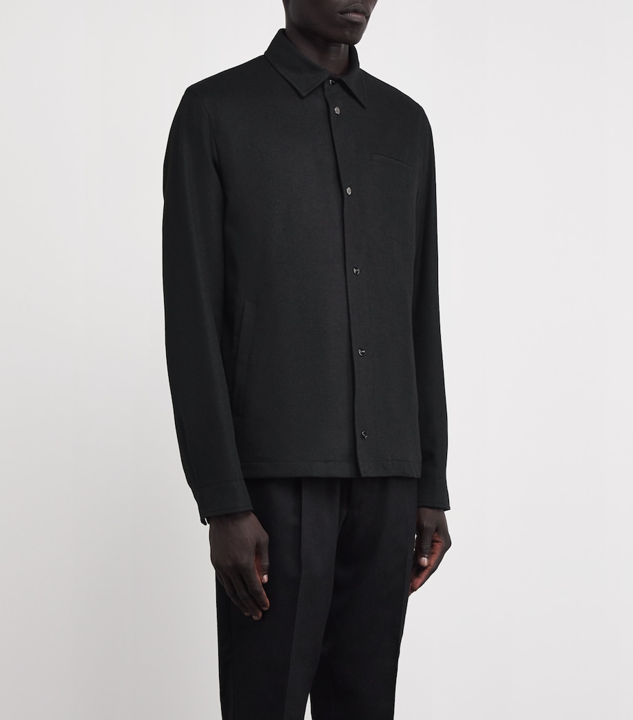 Water-Repellent Cashmere-Silk Overshirt BLACK Image 3
