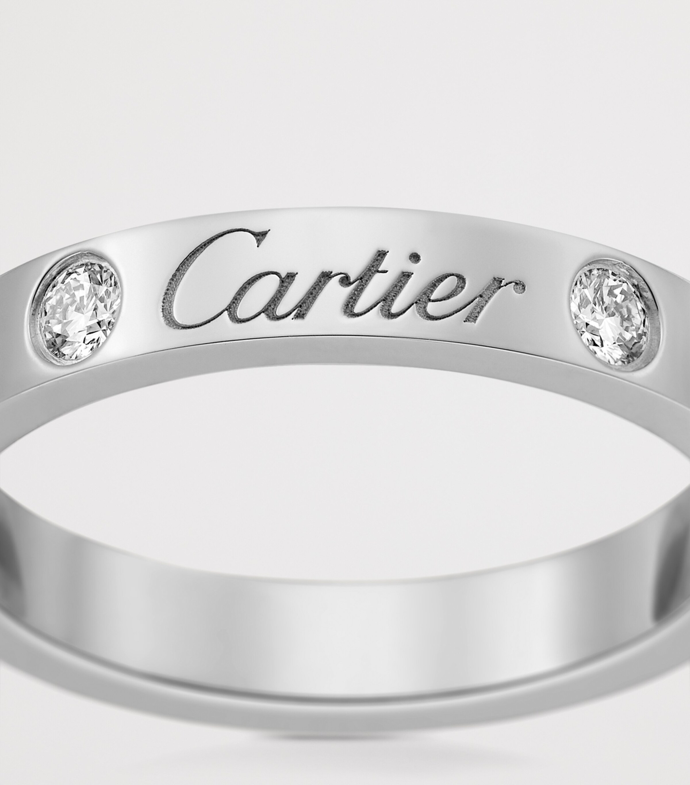 Cartier Platinum and Diamond C de Cartier Wedding Band (3mm) Platinum Image 7