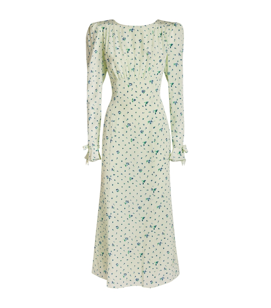 Alessandra Rich Womens Silk Open-Back Maxi Dress Aqua Blue Image 1