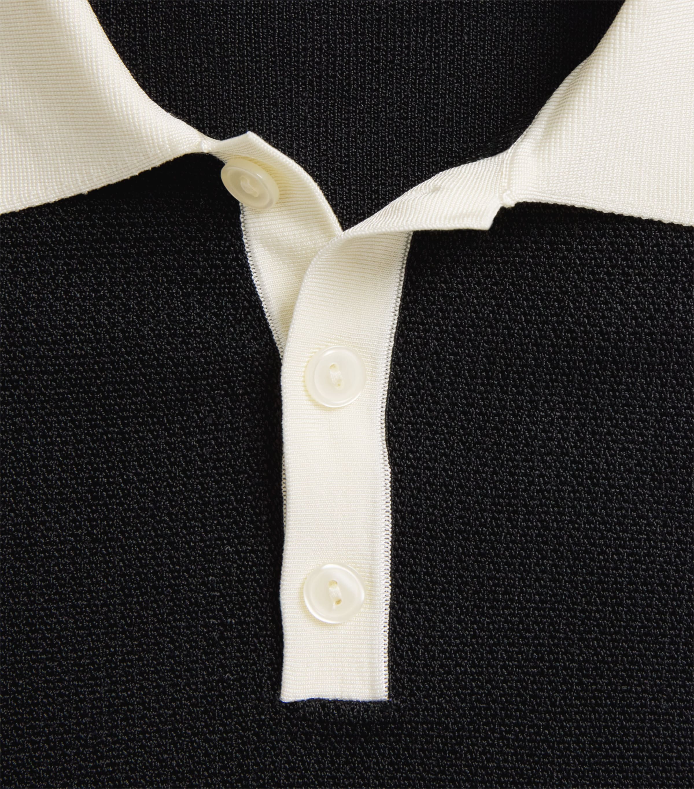 Sandro Paris Mens Contrast-Collar Polo Shirt Black Image 6