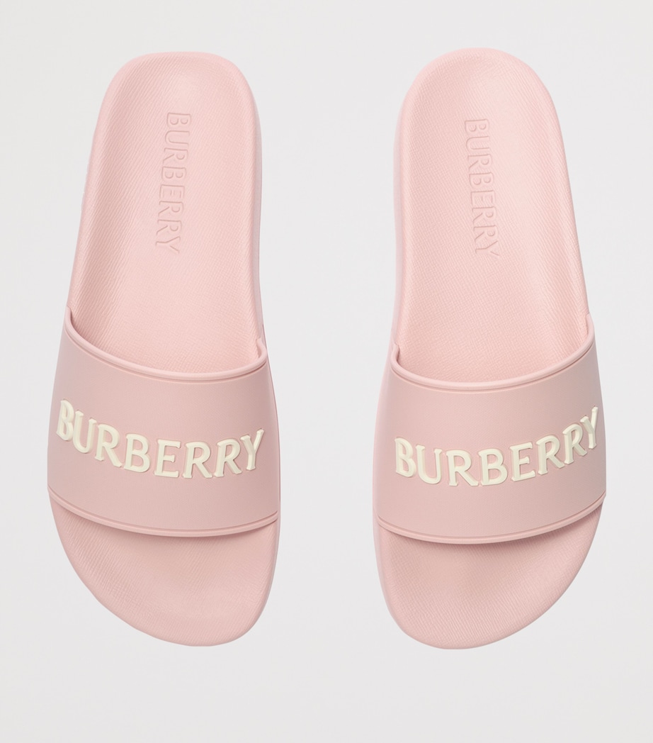 Burberry Logo Slides Candy Pink Dove Beig Image 4