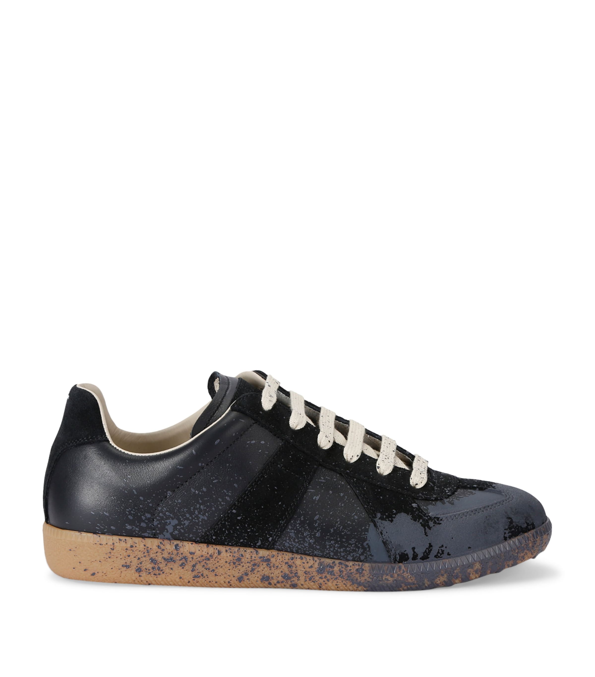 Maison Margiela Paint-detail Replica Sneakers In Black