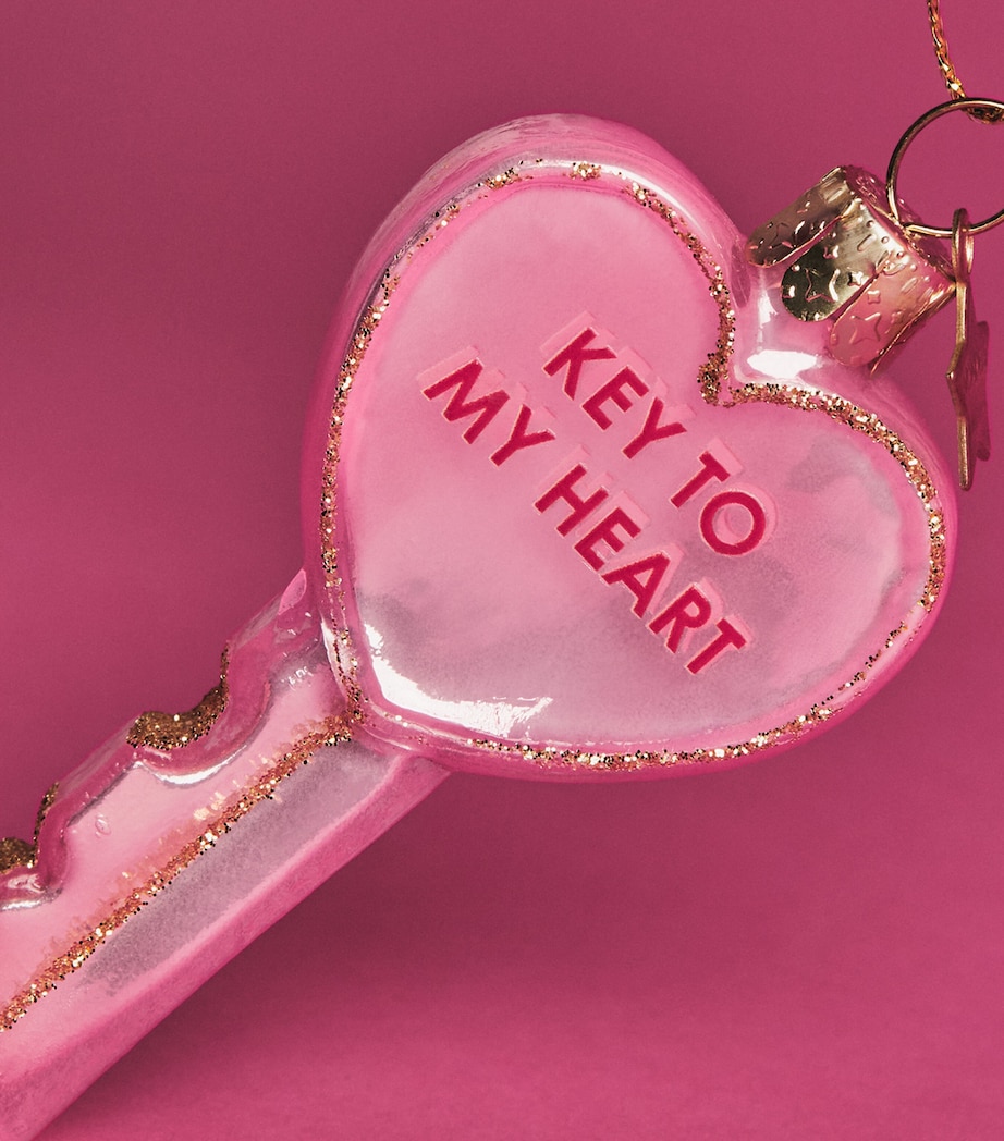 Harrods Key To My Heart Tree Decoration Pink Image 2