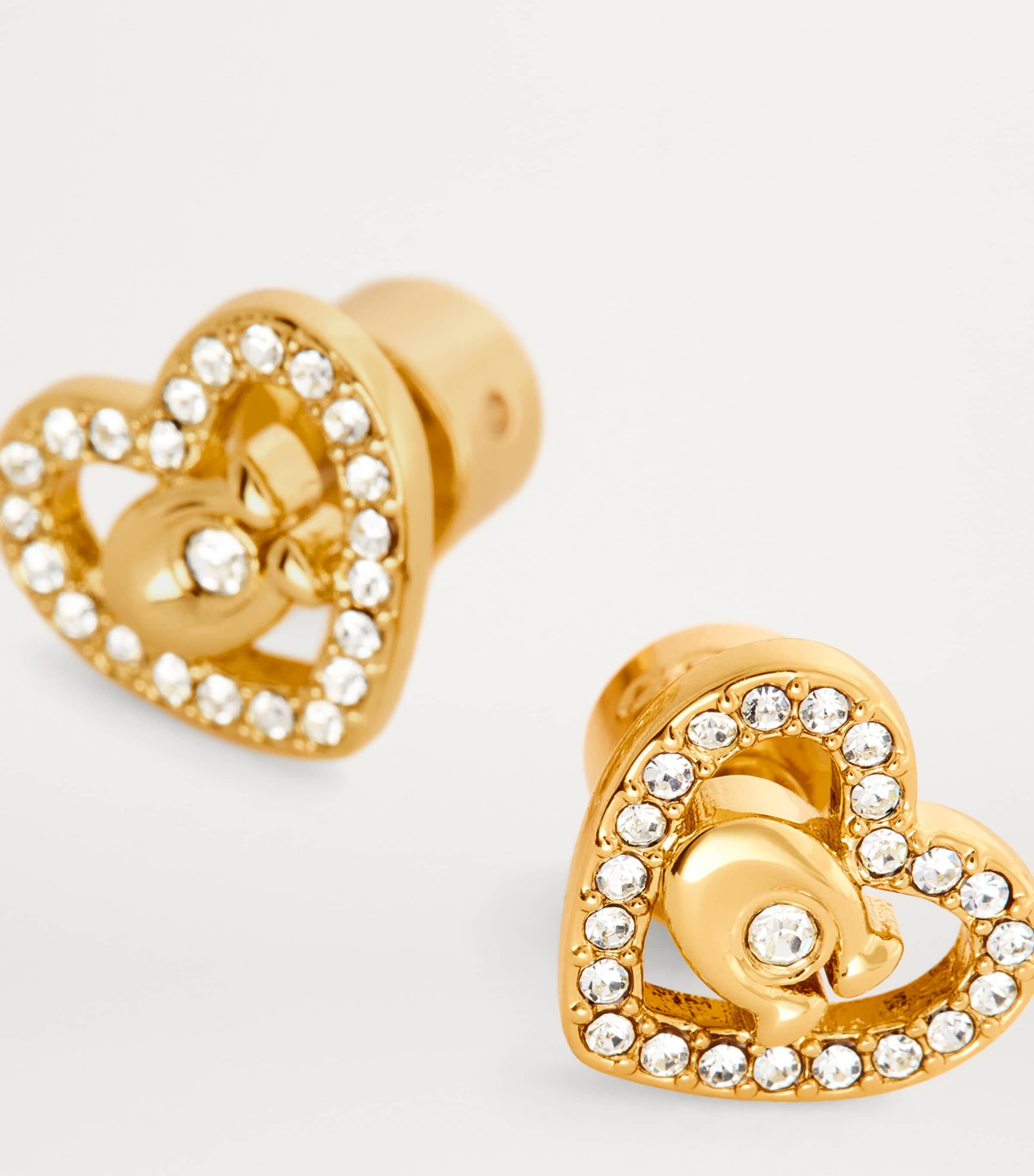 Pavé Crystal Heart Stud Earrings 110 CRYSTAL Image 5