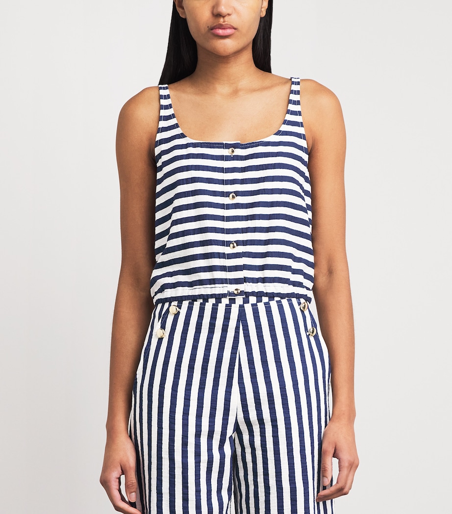 Maje Womens Breton Stripe Tank Top White/blue Image 4