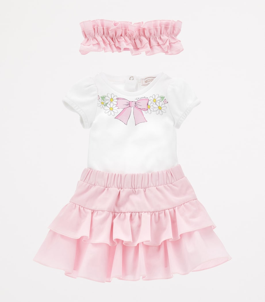 Cotton Bodysuit, Skirt and Headband Set (1-9 Months) BIANCO+ROSAFAIRYTALE Image 2