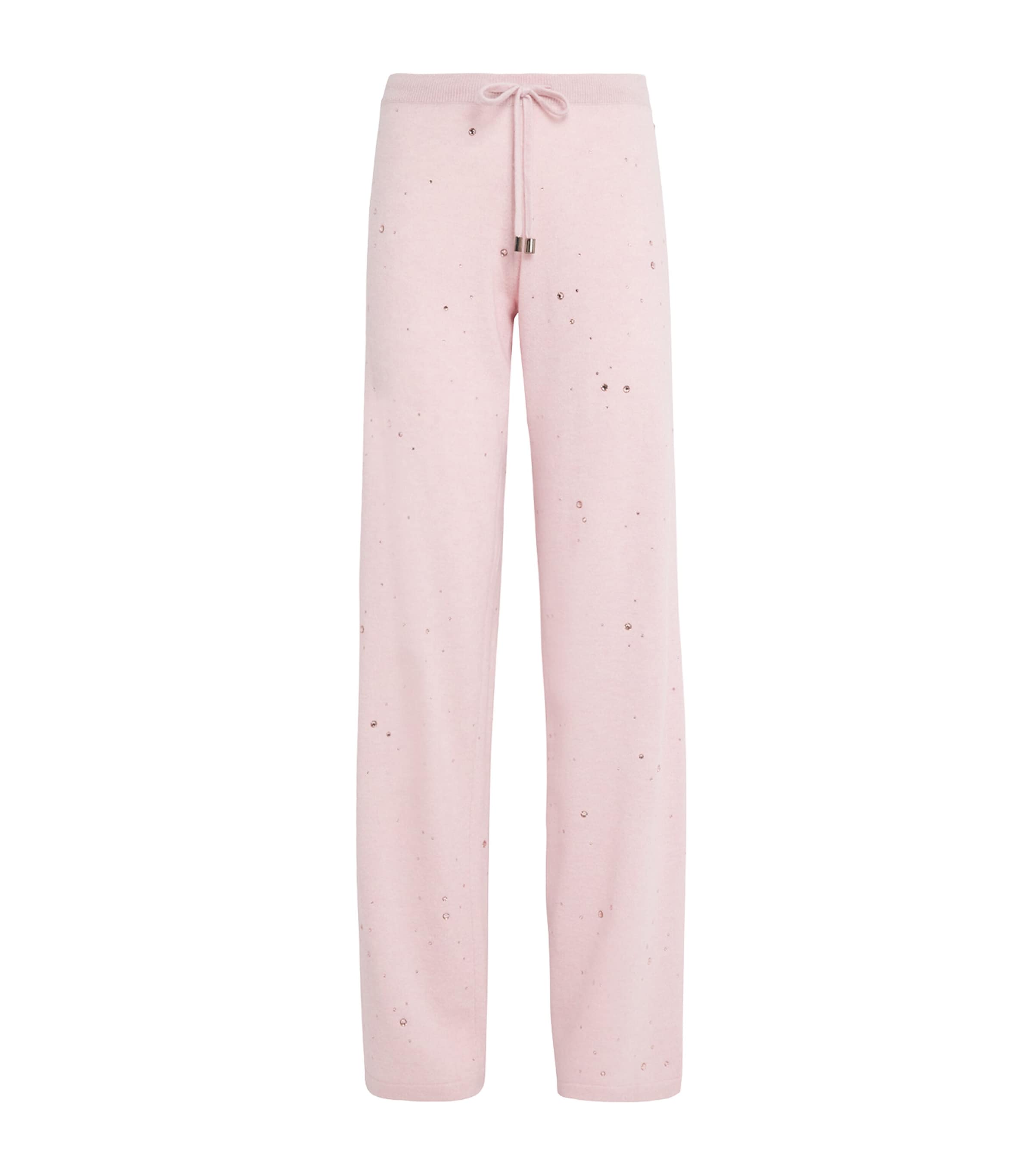 William Sharp Cashmere Crystal-embellished Sweatpants In Pink