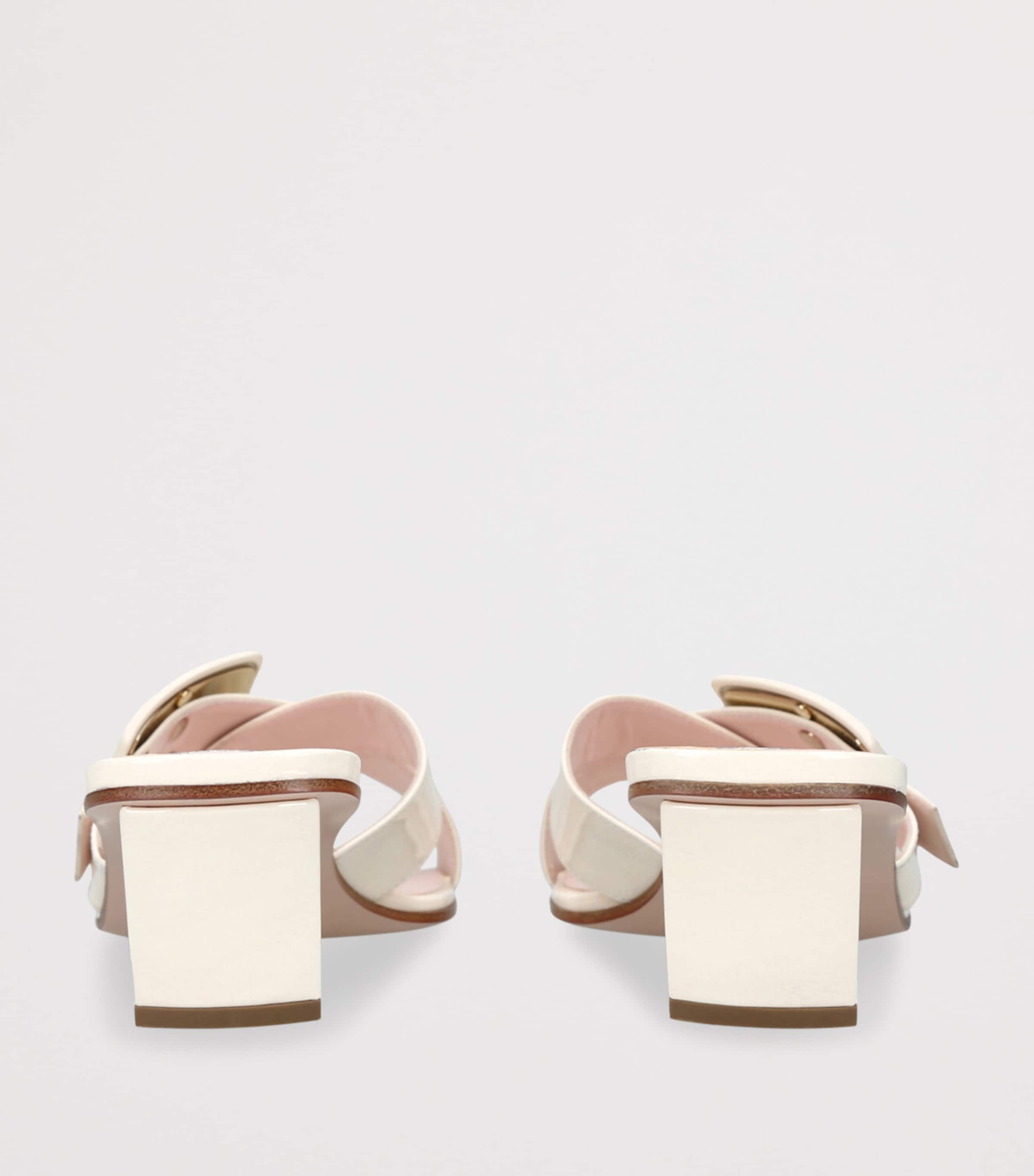 Roger Vivier Leather Belle Vivier Mules 45 Bone Image 2
